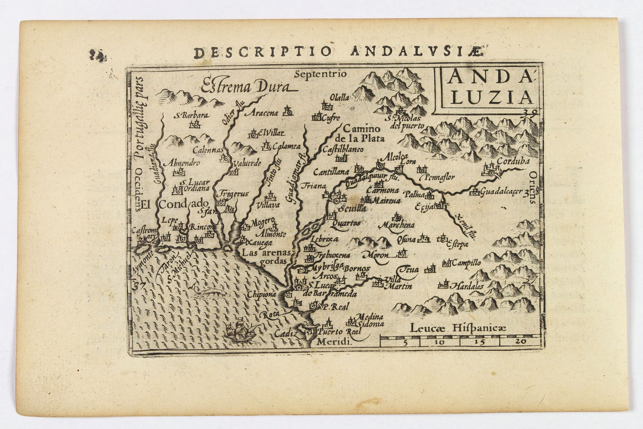LANGENES, B. / BERTIUS, P., Andaluzia., antique map, old maps