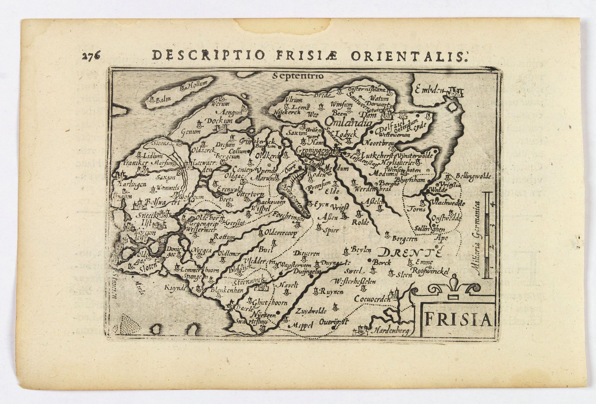 LANGENES, B. / BERTIUS, P., Frisia., antique map, old maps
