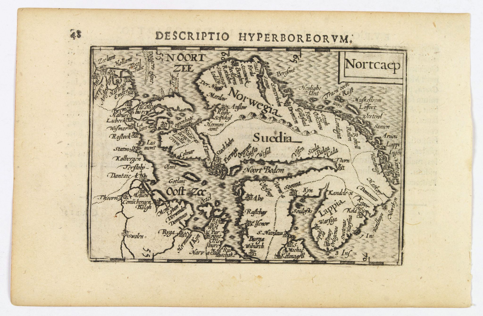 LANGENES, B. / BERTIUS, P., Nortcaep., antique map, old maps