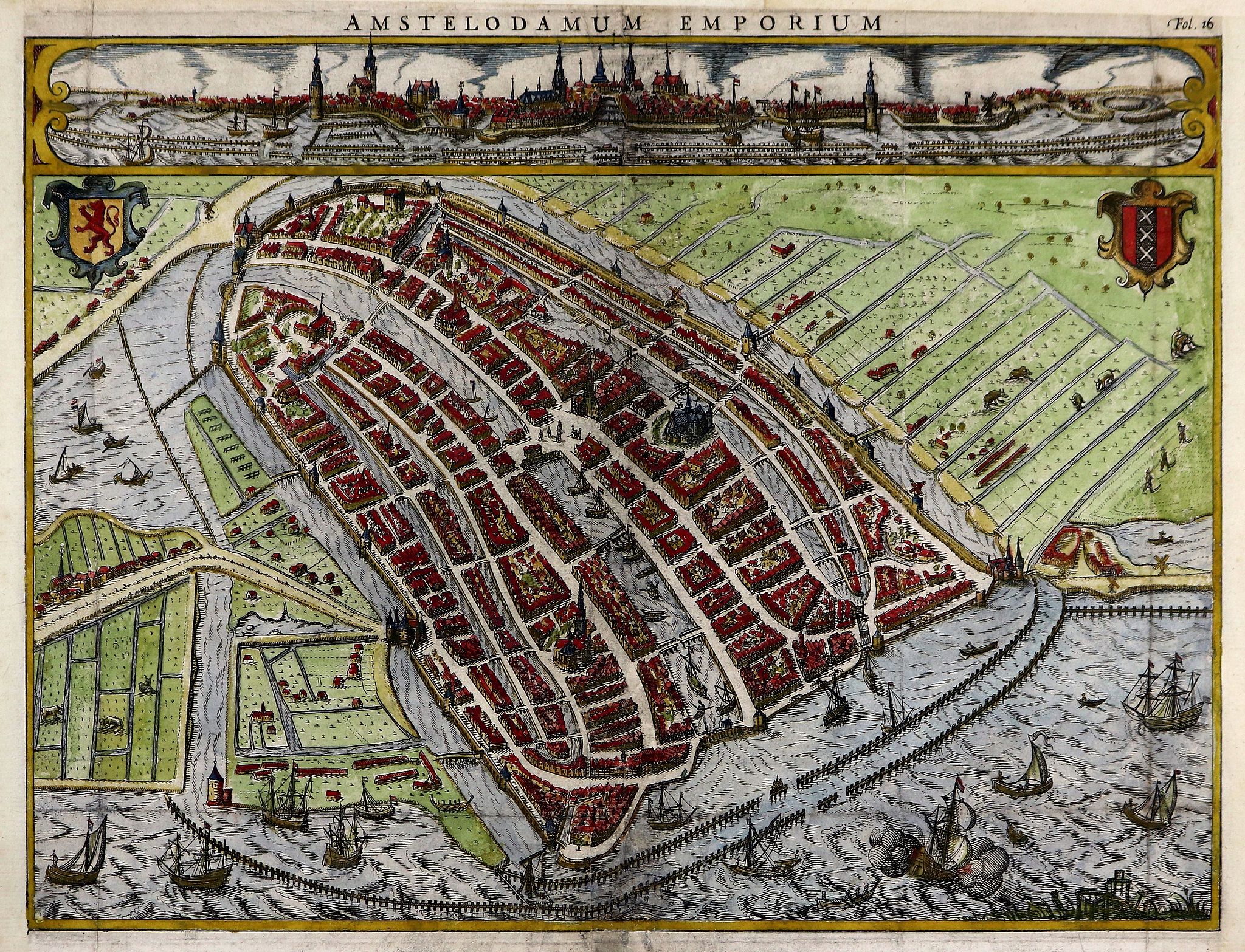 HONDIUS, Jodocus., Amstelodamum Emporium., antique map, old maps