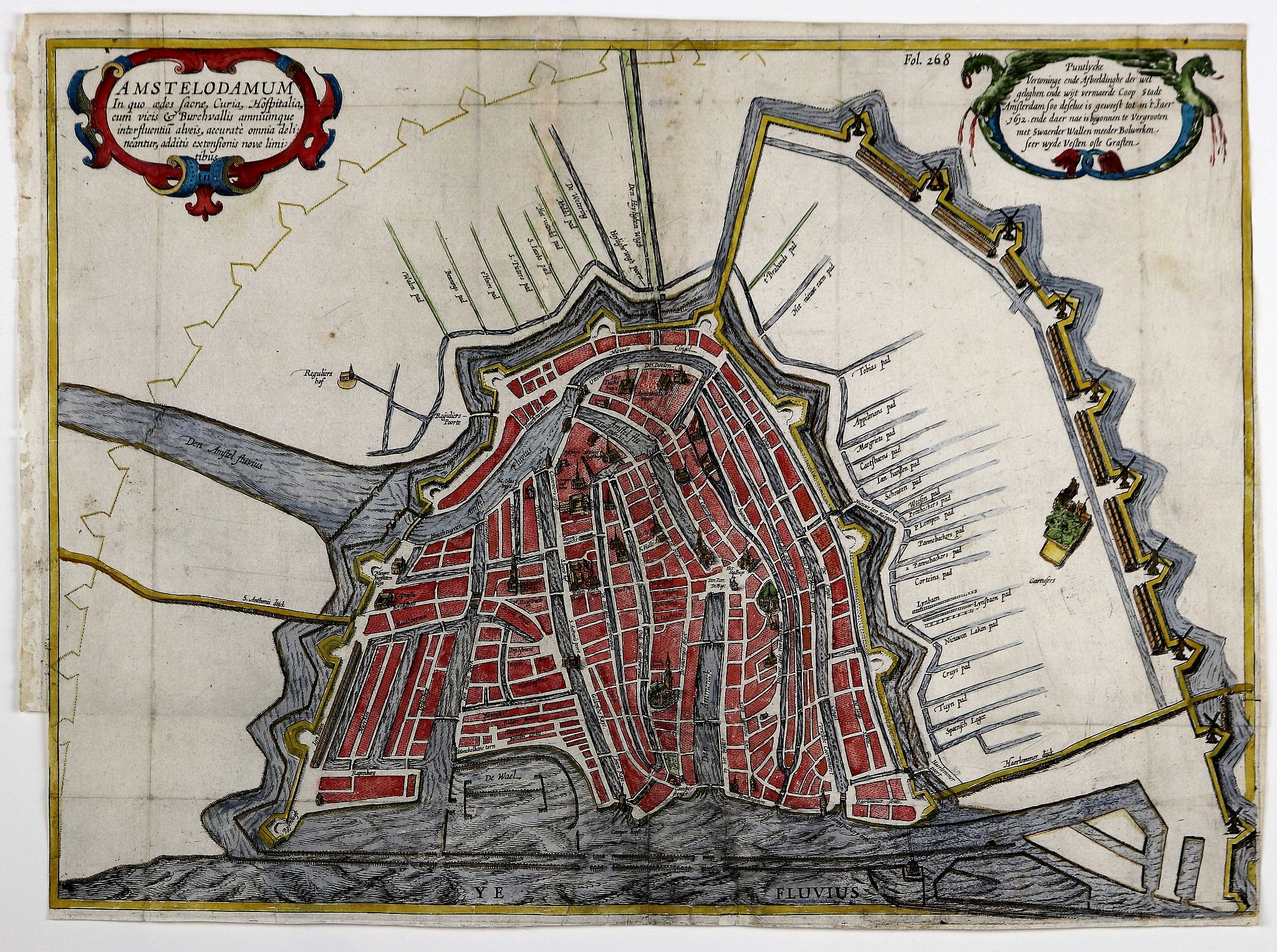 HONDIUS, Jodocus., Amstelodamum., antique map, old maps