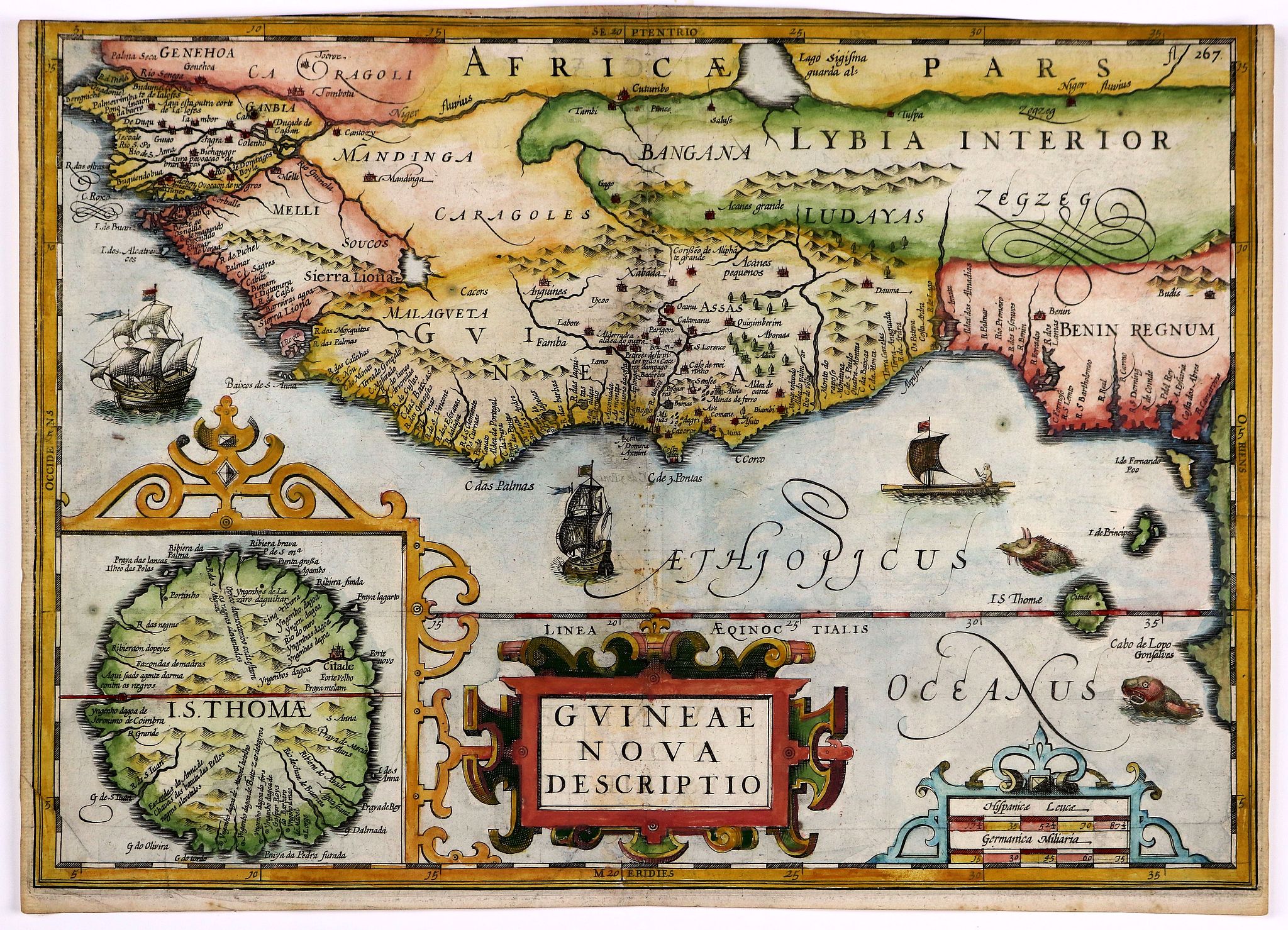 HONDIUS, Jodocus., Guineae Nova Descriptio, antique map, old maps