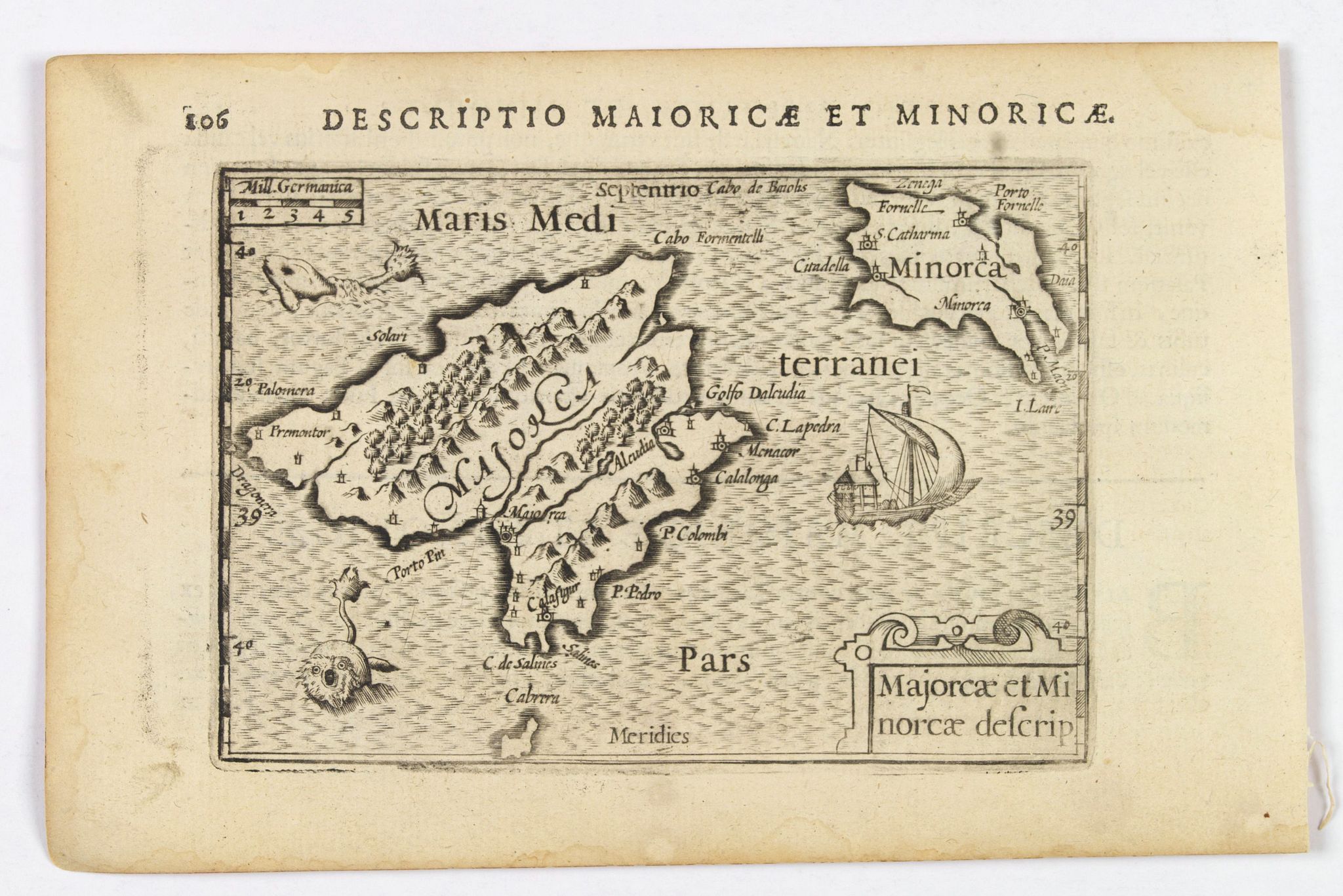 LANGENES, B. / BERTIUS, P., Majorcae et Minorcae descrip., antique map, old maps