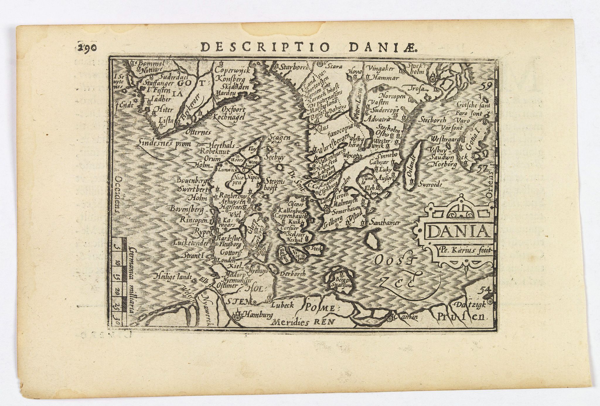 LANGENES, B. / BERTIUS, P., Dania., antique map, old maps