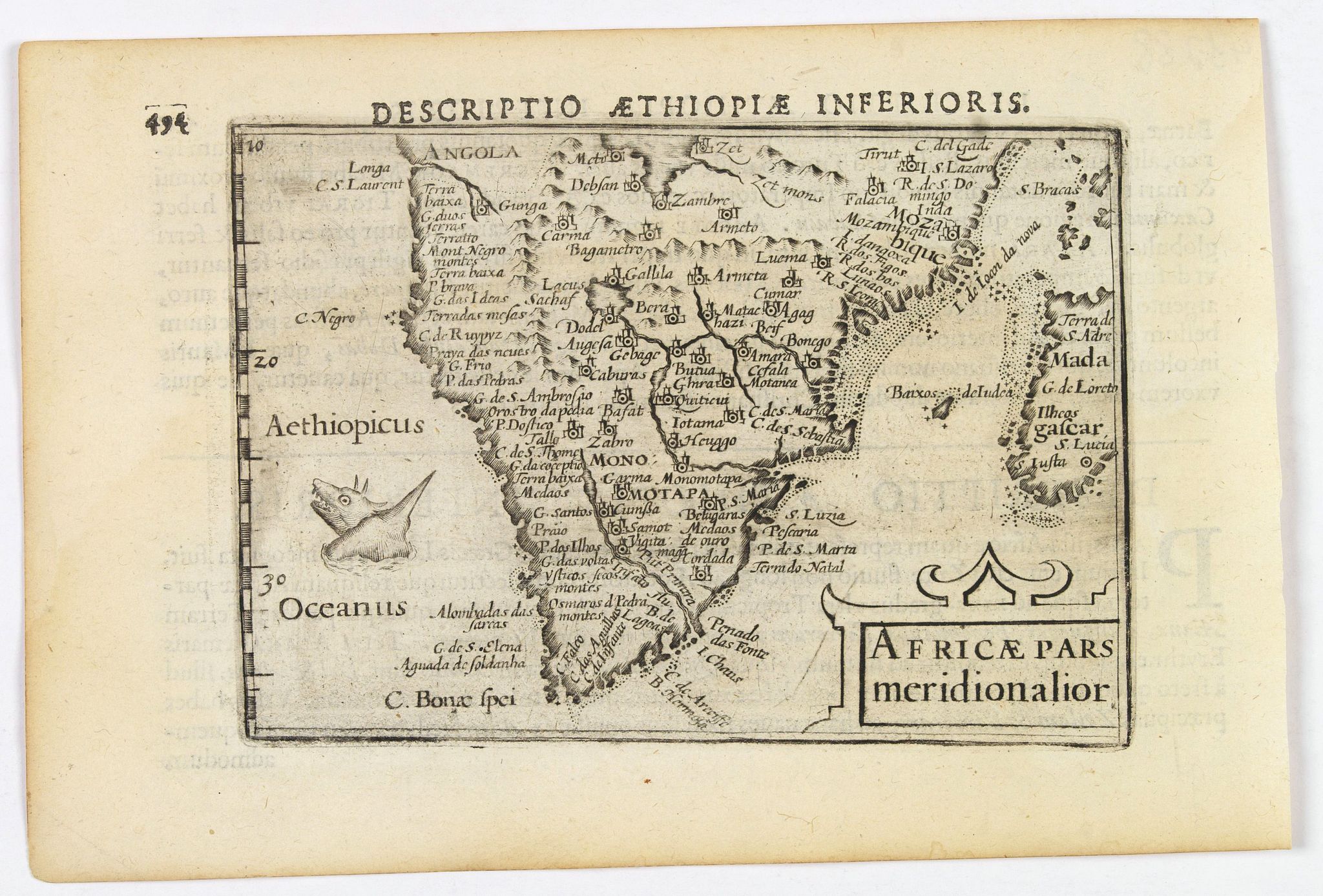 LANGENES, B. / BERTIUS, P., Africae pars meridionalior., antique map, old maps