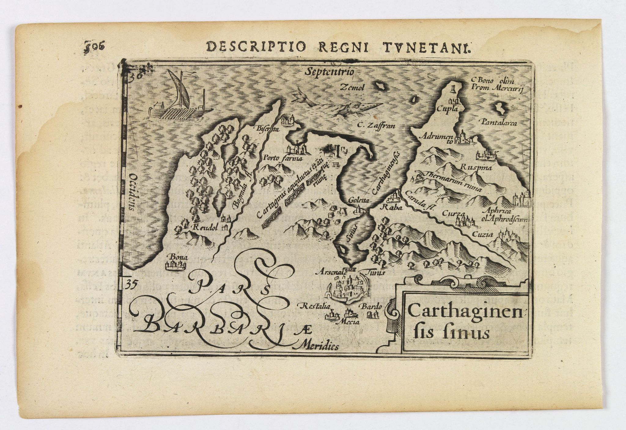 LANGENES, B. / BERTIUS, P., Carthaginensis Sinus., antique map, old maps