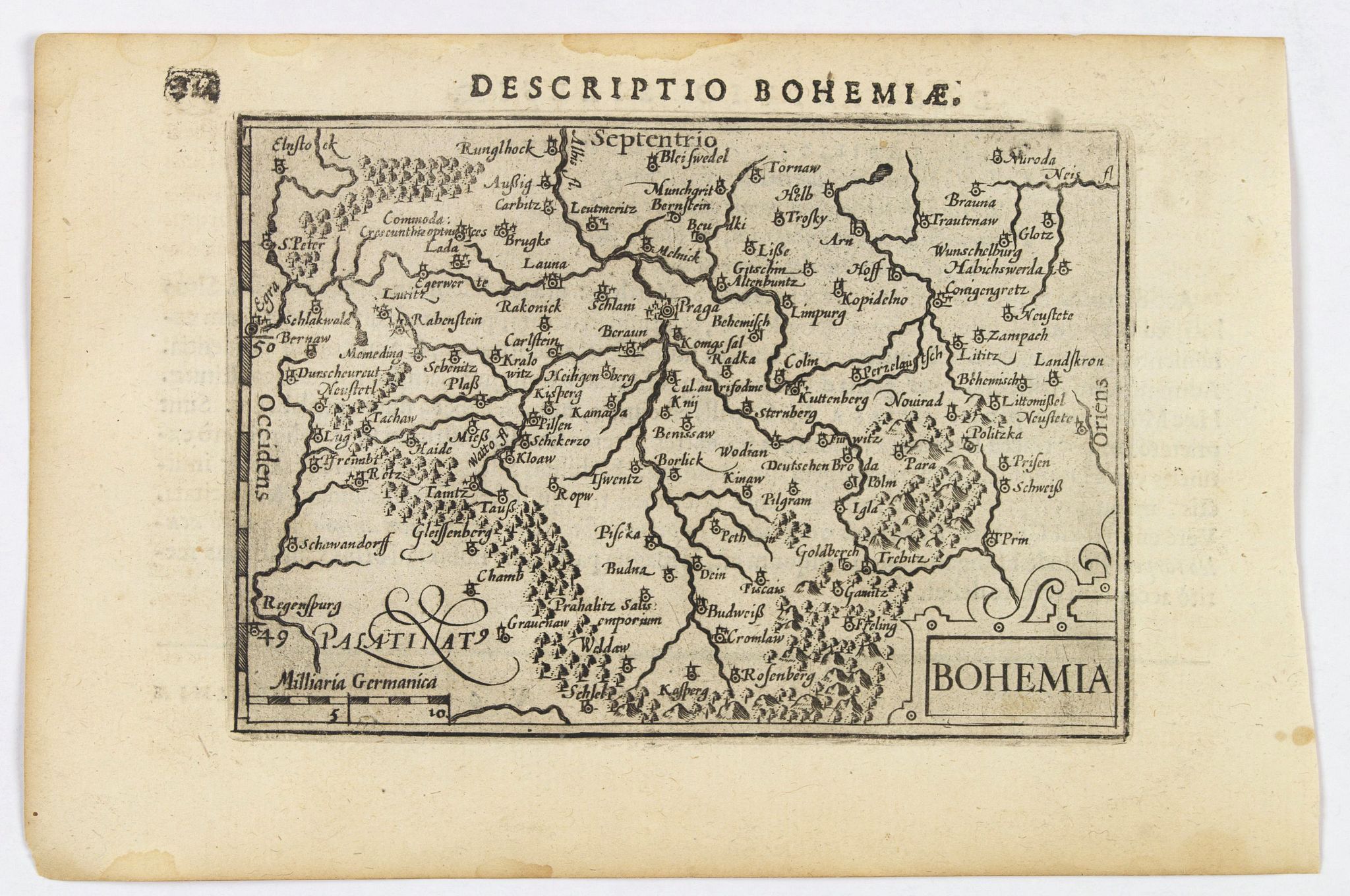 LANGENES, B. / BERTIUS, P., Bohemia., antique map, old maps