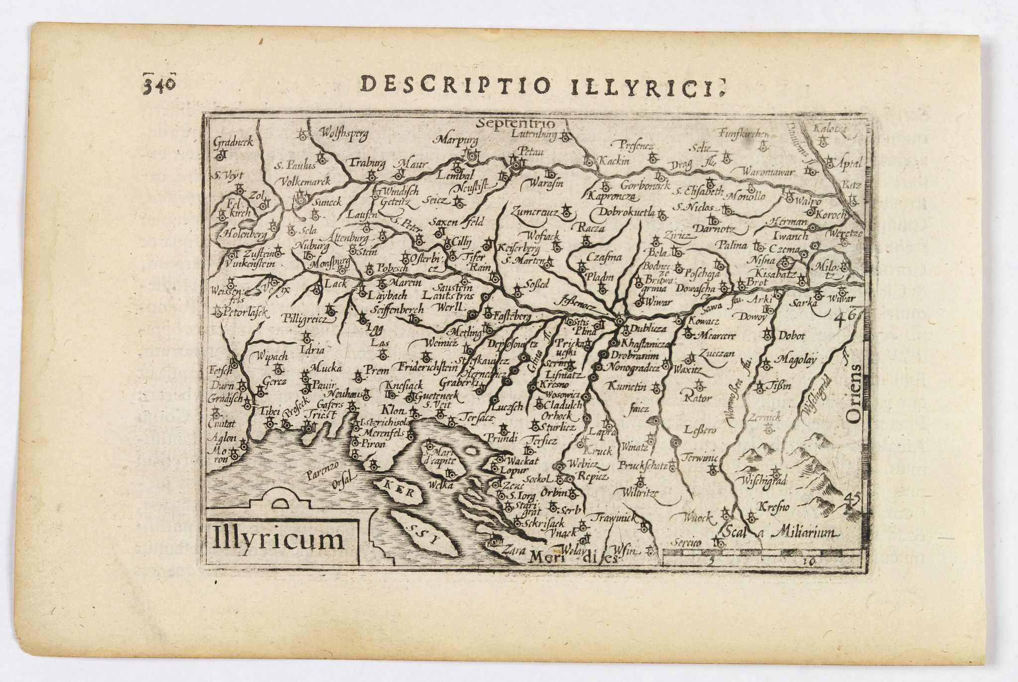 LANGENES, B. / BERTIUS, P., Illyricum., antique map, old maps