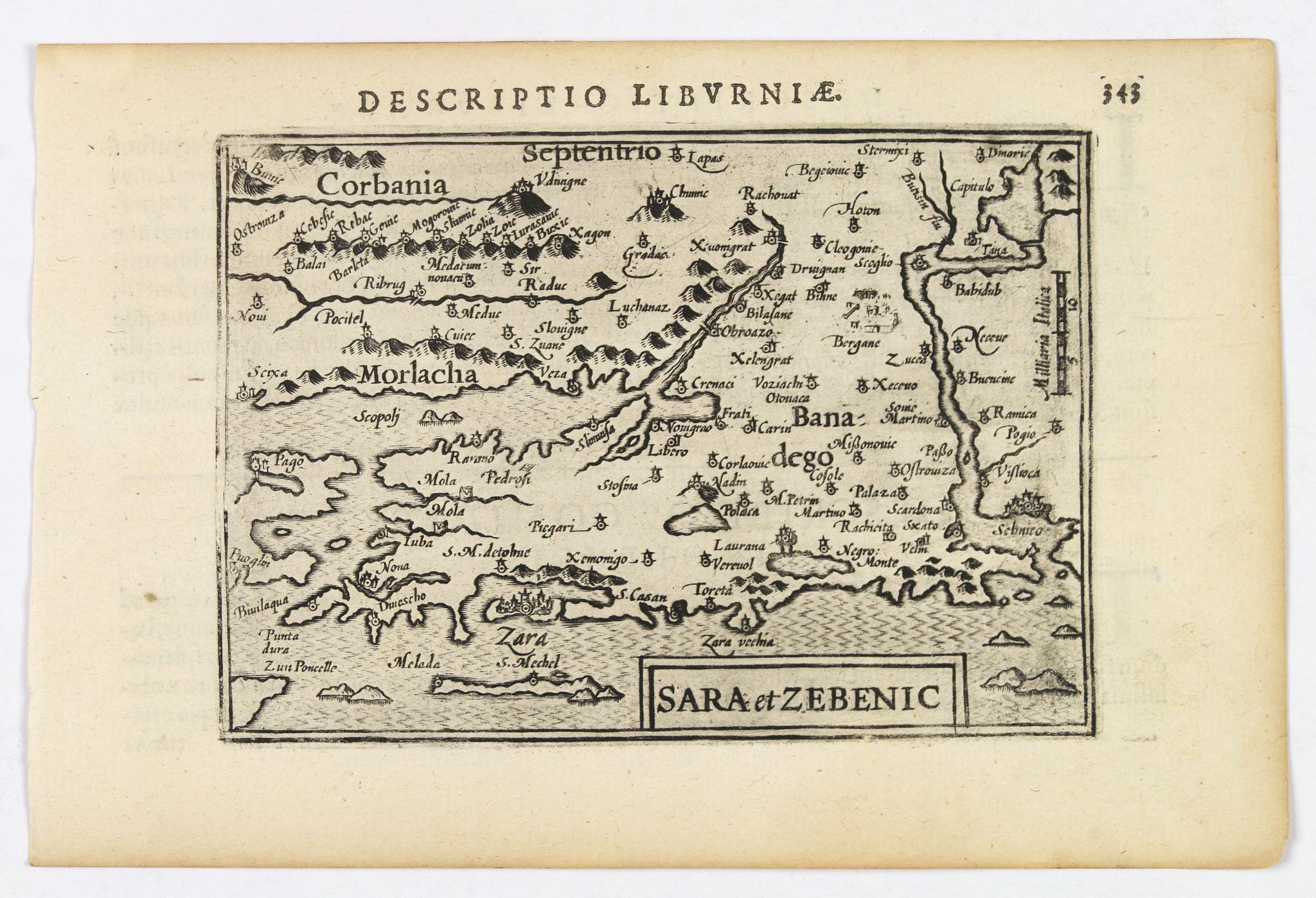 LANGENES, B. / BERTIUS, P., Sara et Zebenic., antique map, old maps