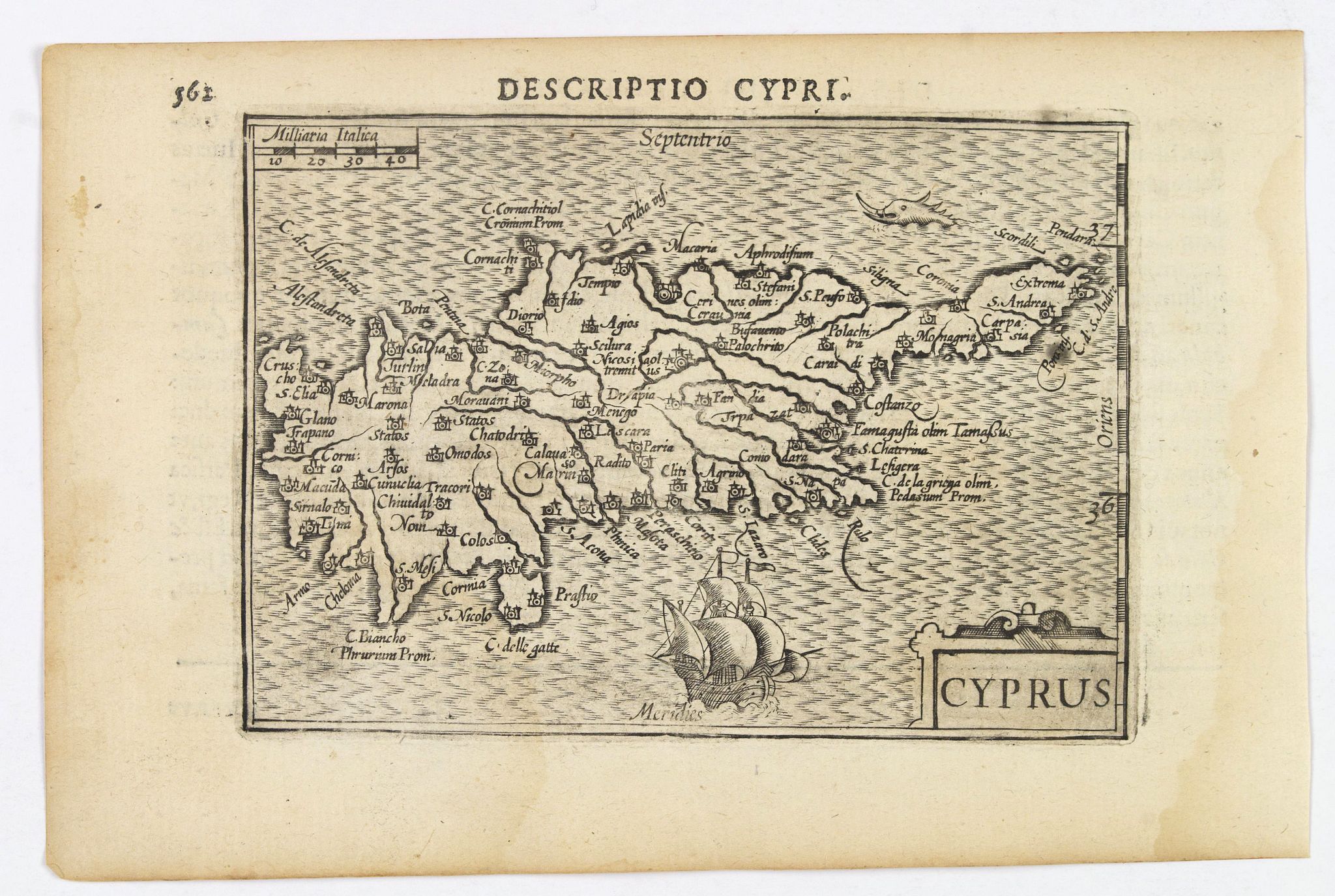LANGENES, B. / BERTIUS, P., Cyprus., antique map, old maps