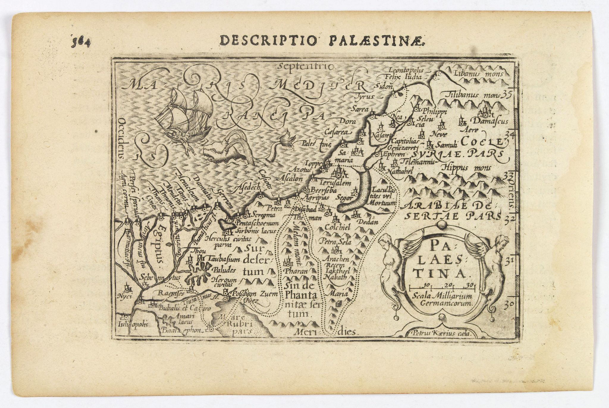 LANGENES, B. / BERTIUS, P., Palaestina., antique map, old maps
