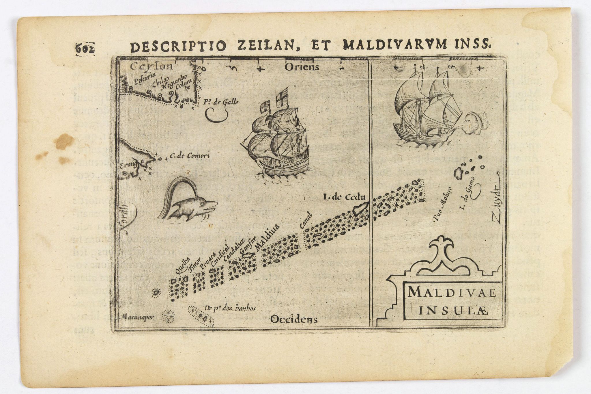 LANGENES, B. / BERTIUS, P., Maldivae Insulae., antique map, old maps