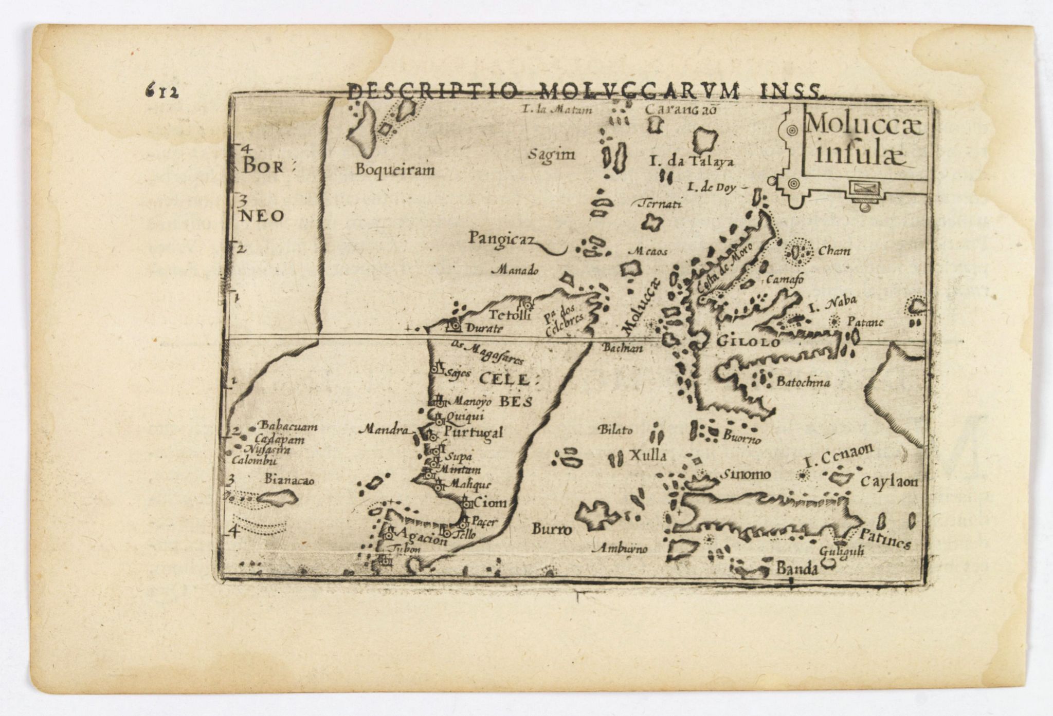 LANGENES, B. / BERTIUS, P., Moluccae Insulae., antique map, old maps