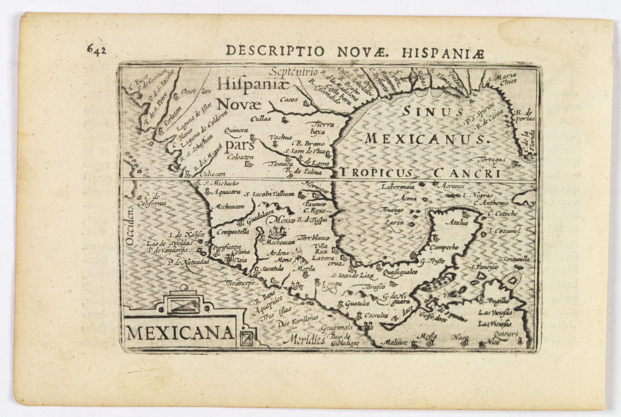 LANGENES, B. / BERTIUS, P., Mexicana., antique map, old maps