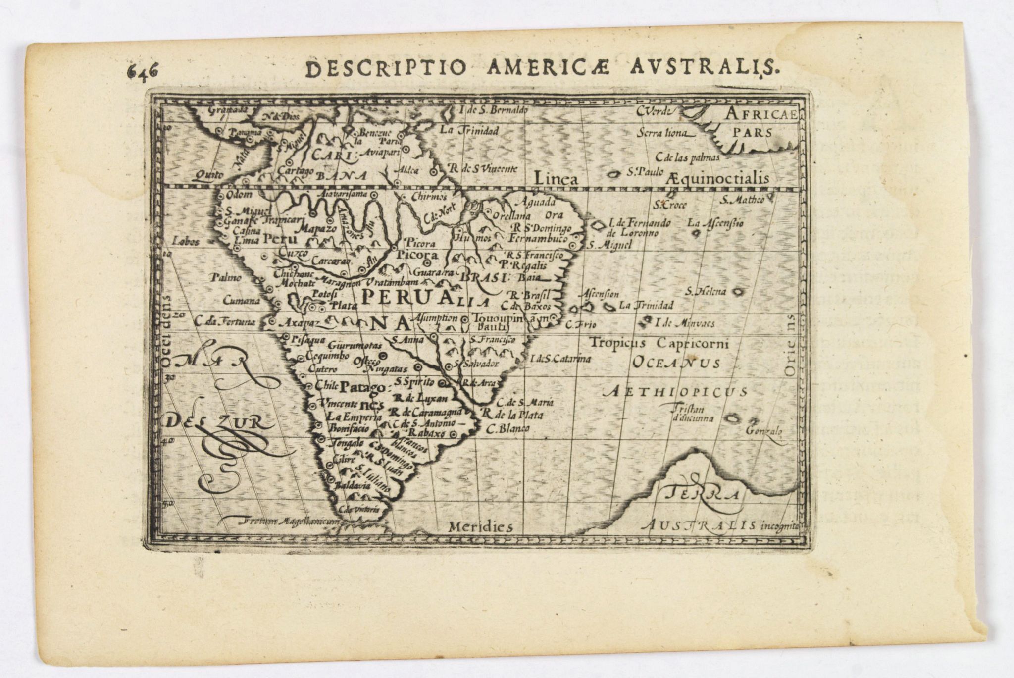 LANGENES, B. / BERTIUS, P., Descriptio Americae Australis., antique map, old maps