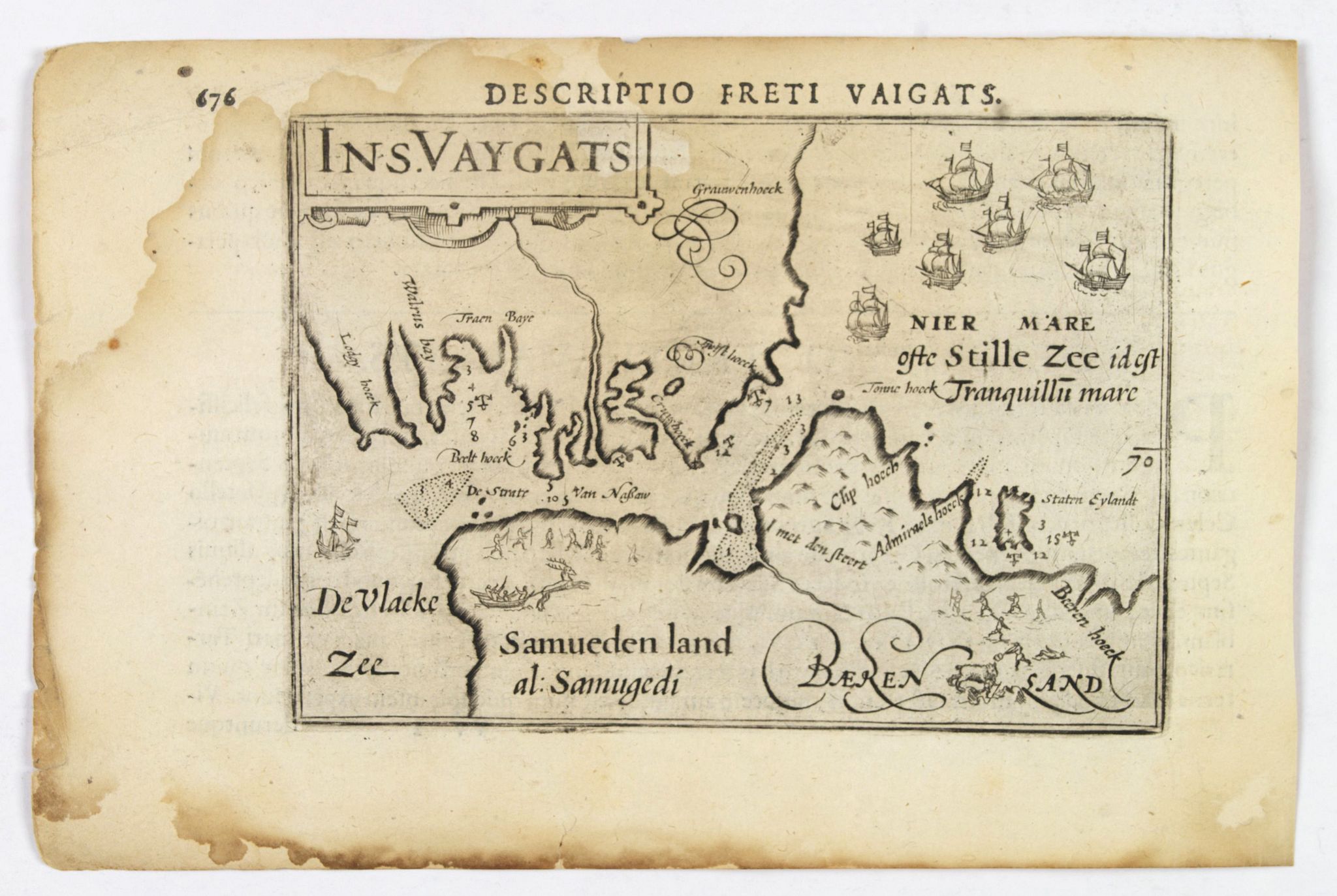 LANGENES, B. / BERTIUS, P., Descriptio Freti Vaigats., antique map, old maps
