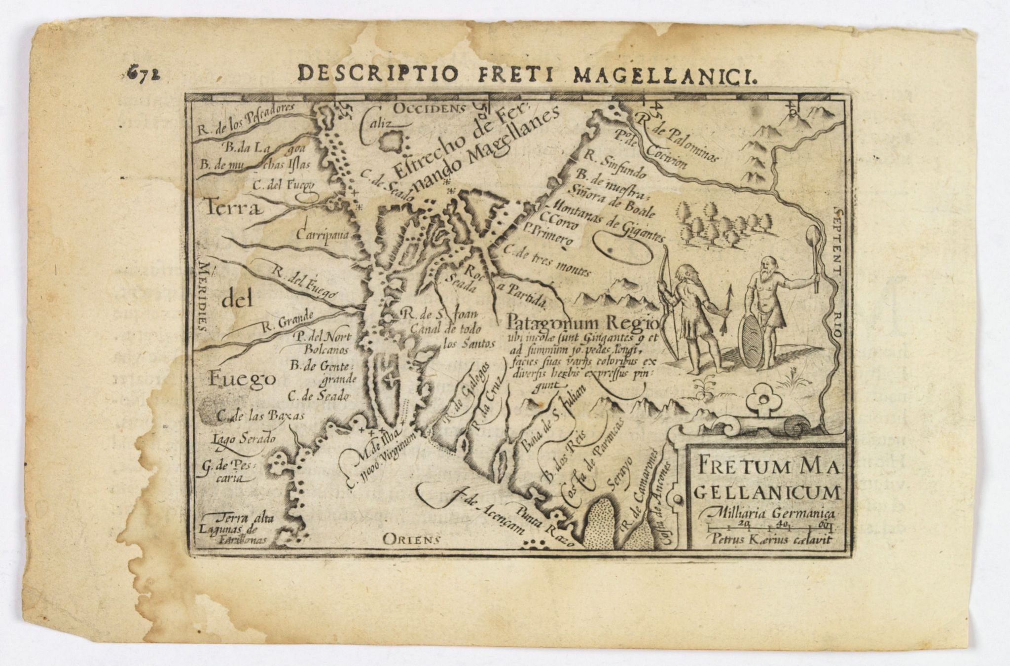 LANGENES, B. / BERTIUS, P., Descriptio Freti Magellanici., antique map, old maps