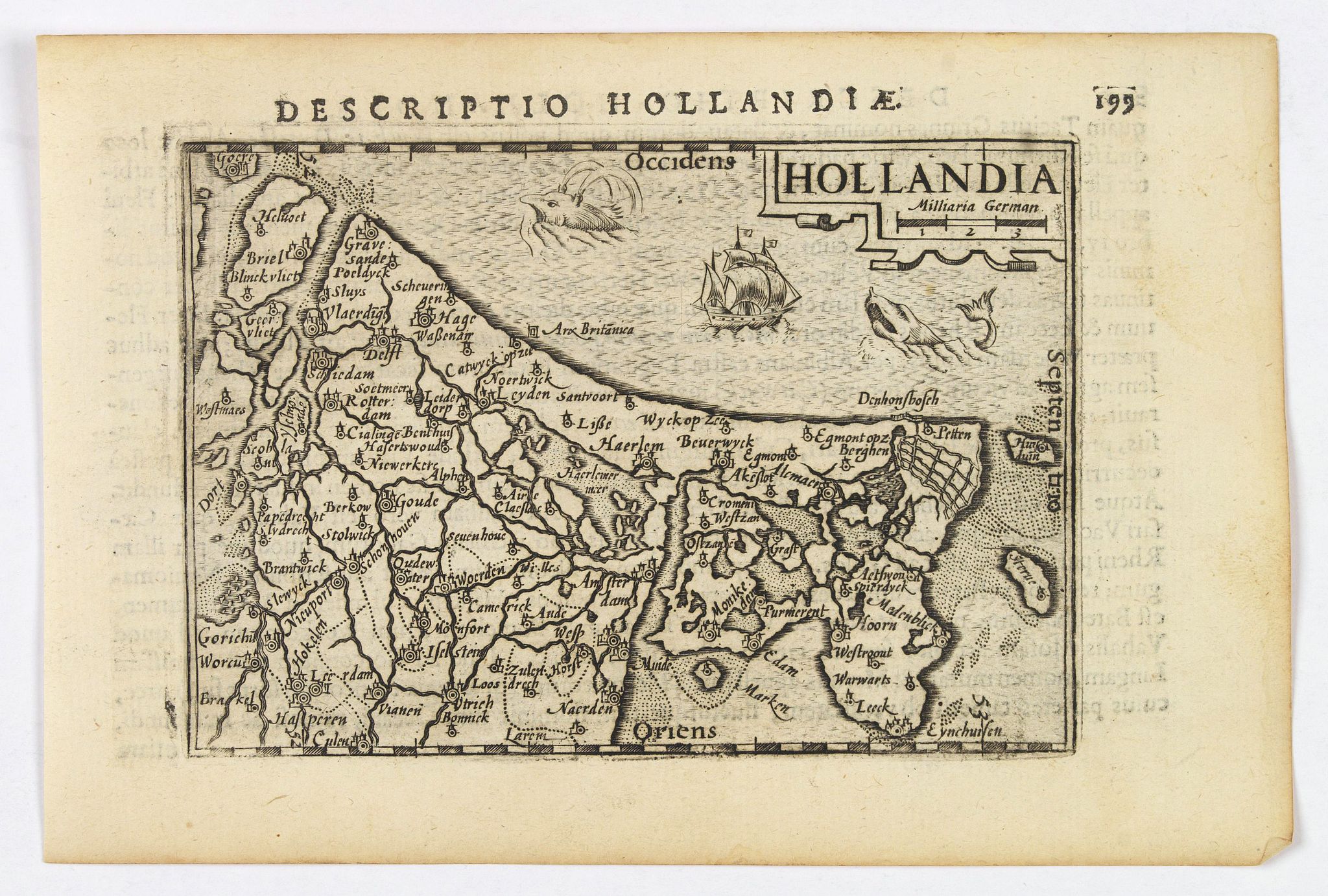 LANGENES, B. / BERTIUS, P., Hollandiae., antique map, old maps