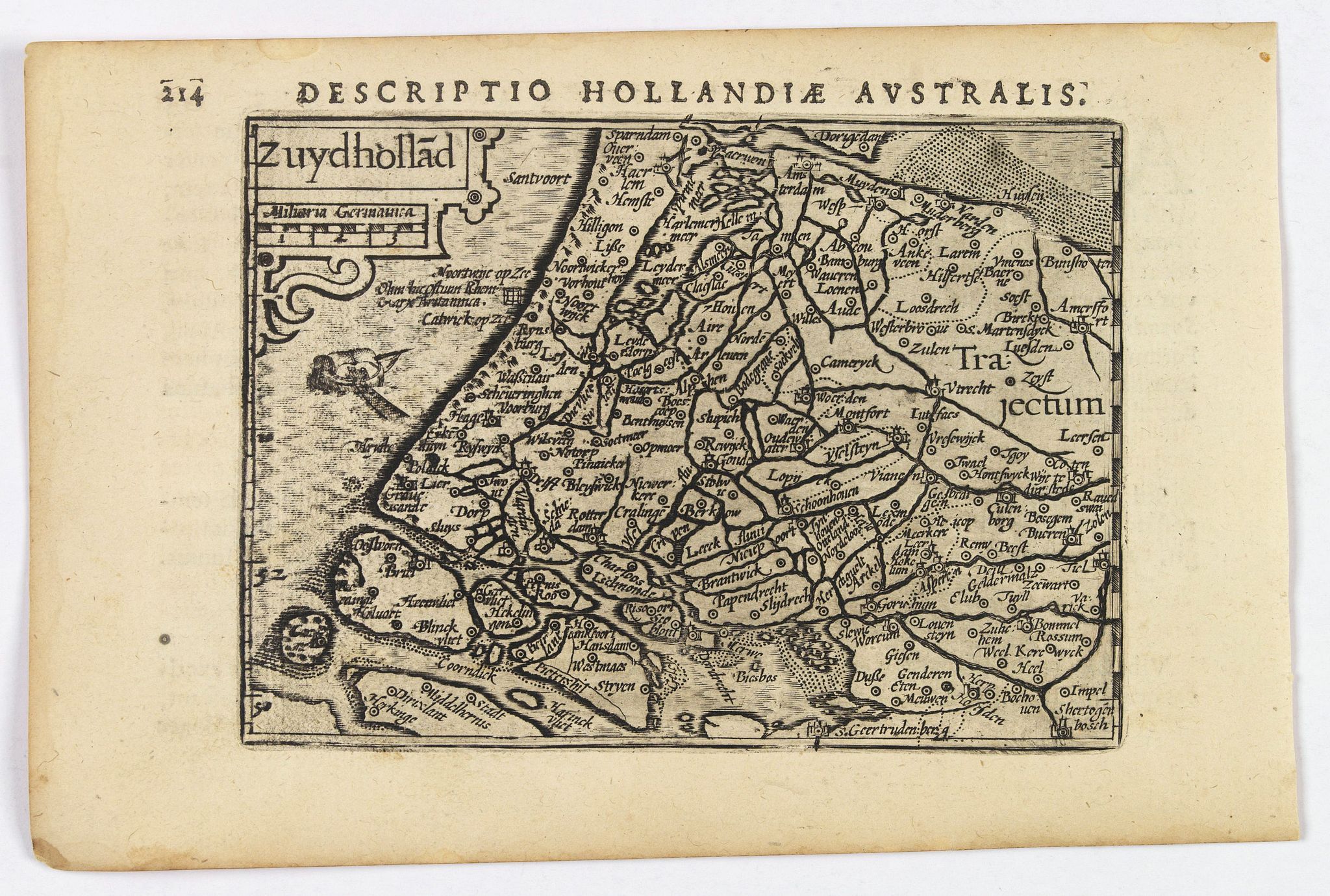 LANGENES, B. / BERTIUS, P., Zuydhollad., antique map, old maps