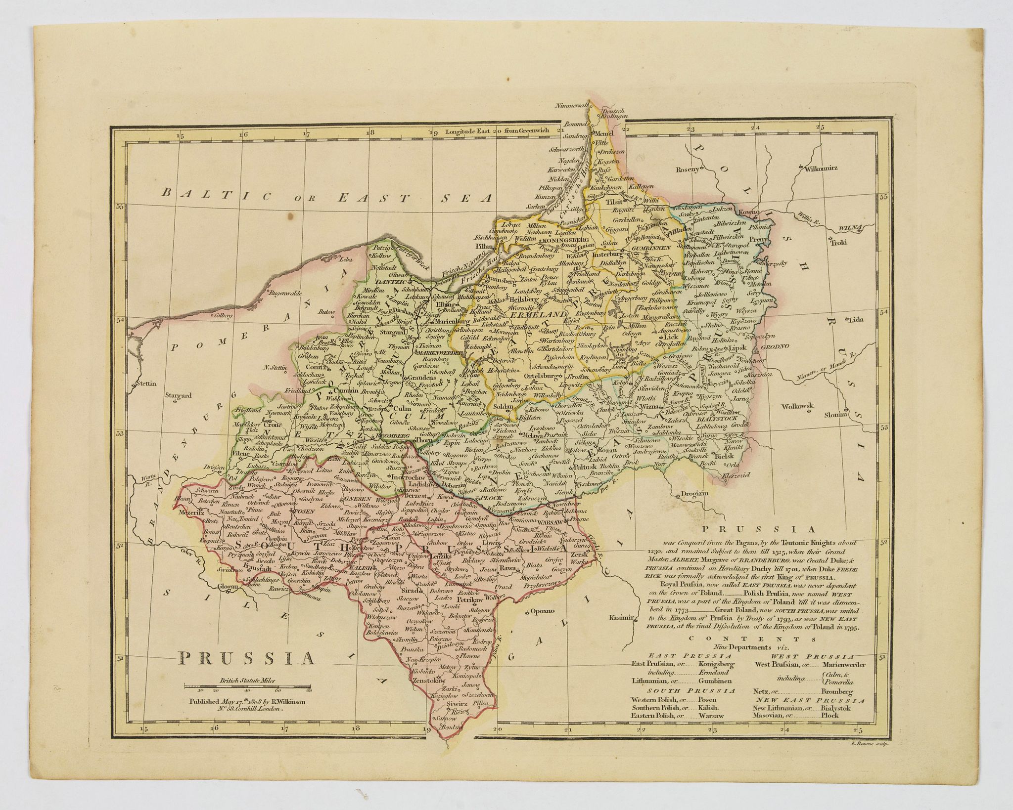 WILKINSON, Robert., Prussia., antique map, old maps