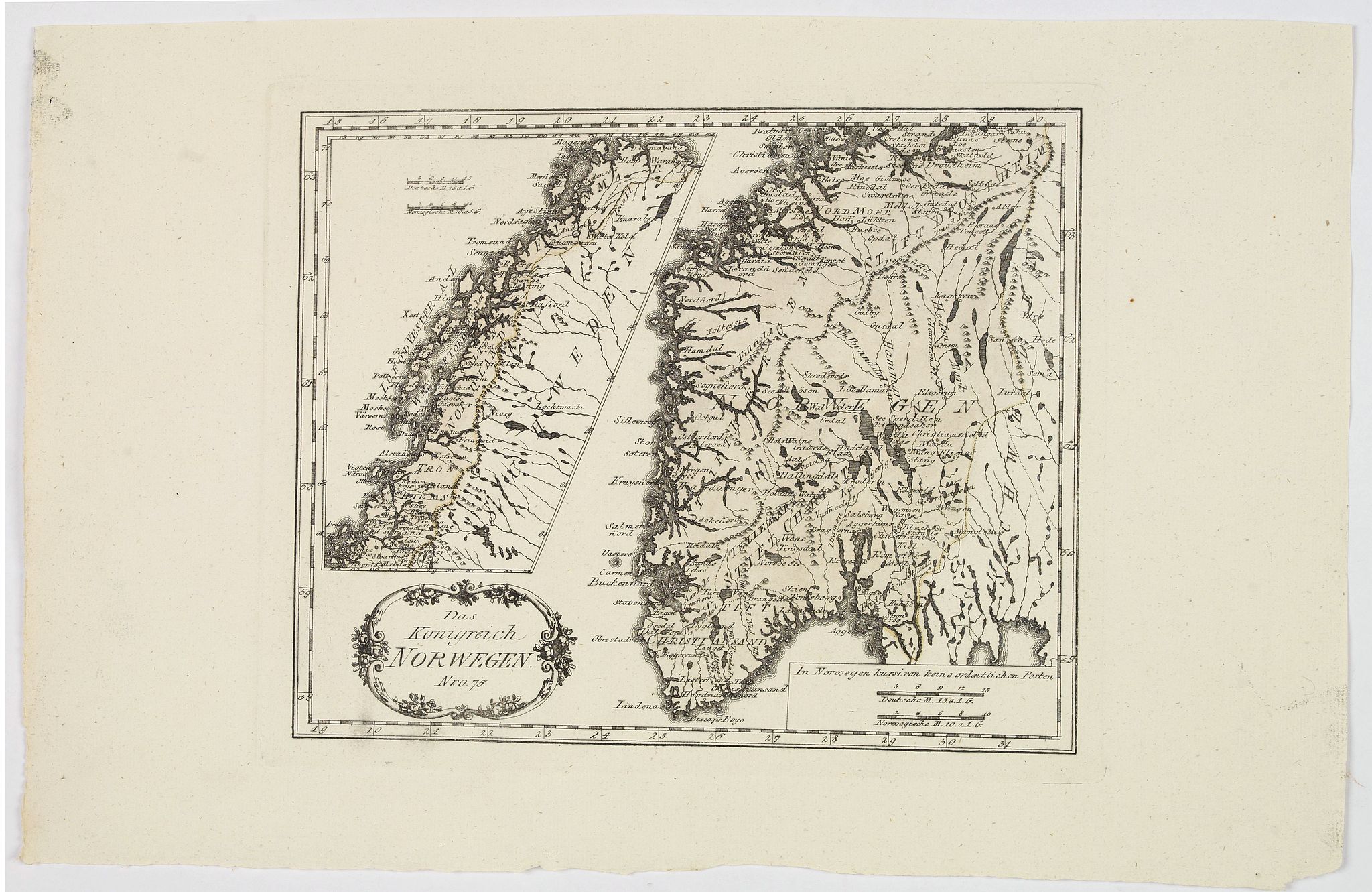 VON REILLY, J.J.F., Das Konigreich Norwegen., antique map, old maps