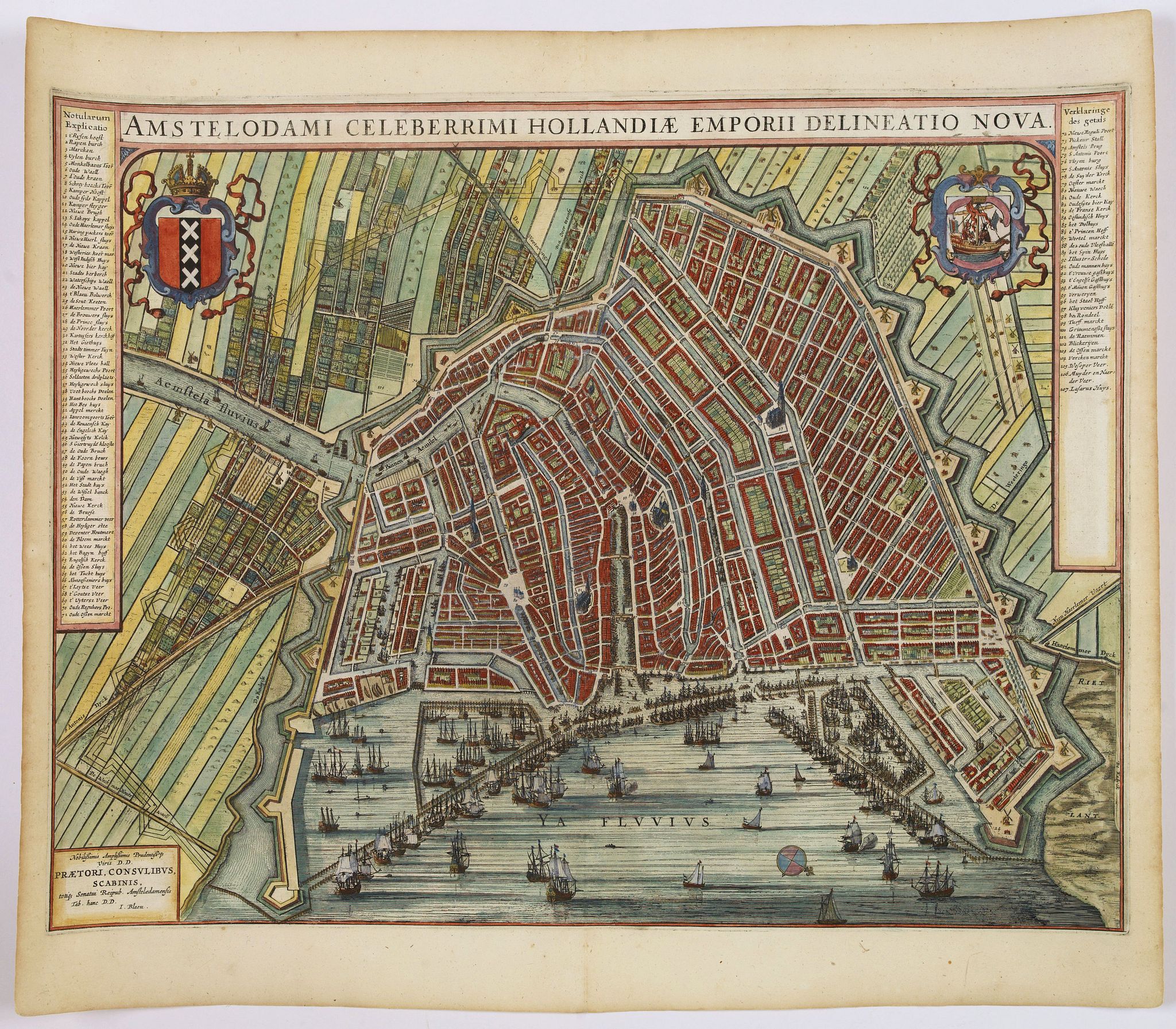 BLAEU, J., (Amsterdam)Amstelodami Celeberrimi Hollandiae Emporii delineatio nova., antique map, old maps