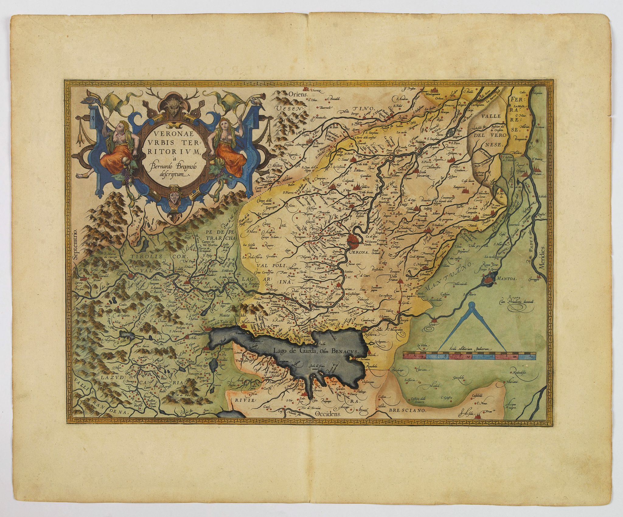 ORTELIUS, A., Veronae Urbis Territorium., antique map, old maps