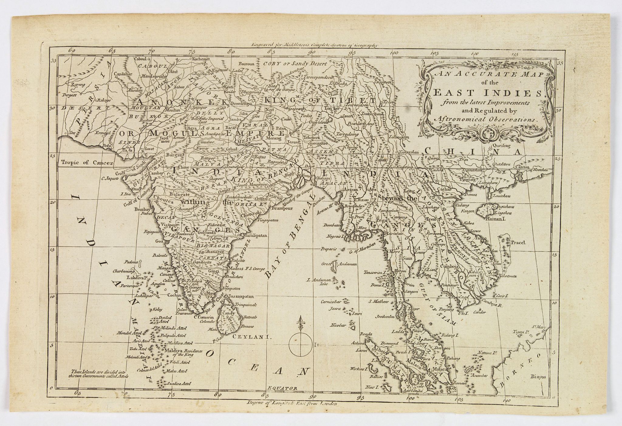 MIDDLETON., An Accurate map of the East Indies from the latest Improvements. . ., antique map, old maps
