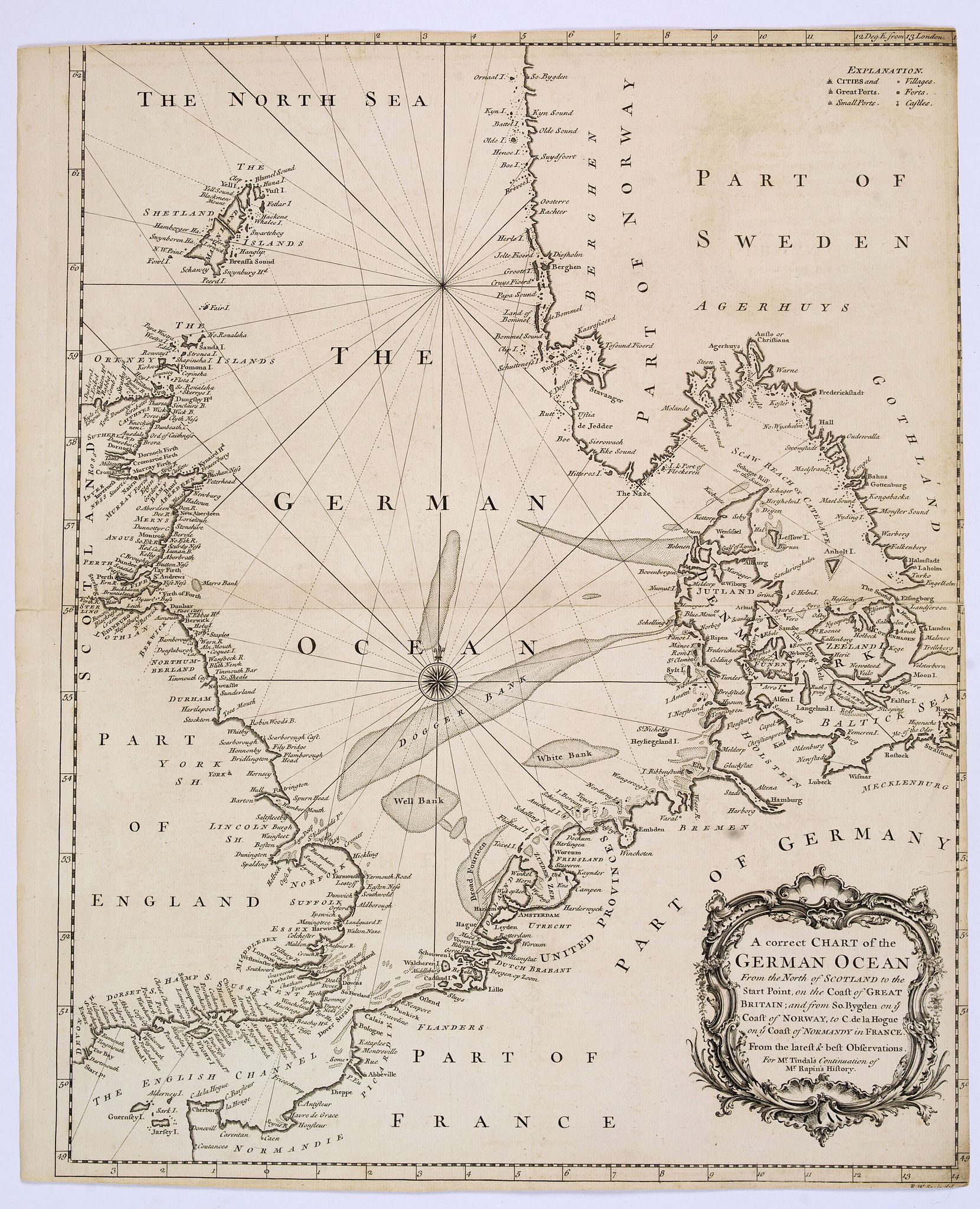 SEALE, R.W., A correct Chart of the German Ocean, from the North of Scotland to the Start Point. . ., antique map, old maps