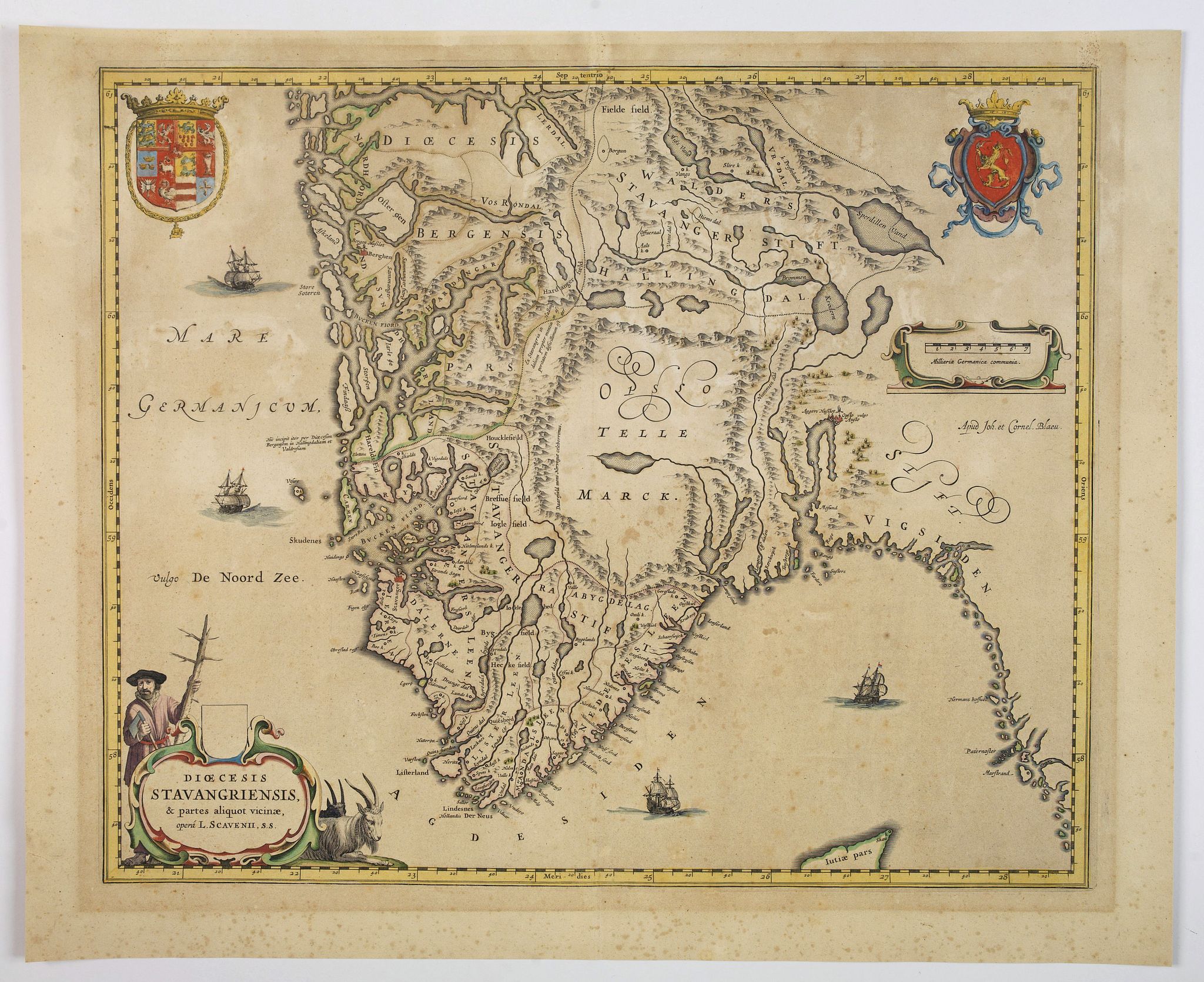 BLAEU, J., Dioecensis Stavangriensis. . ., antique map, old maps