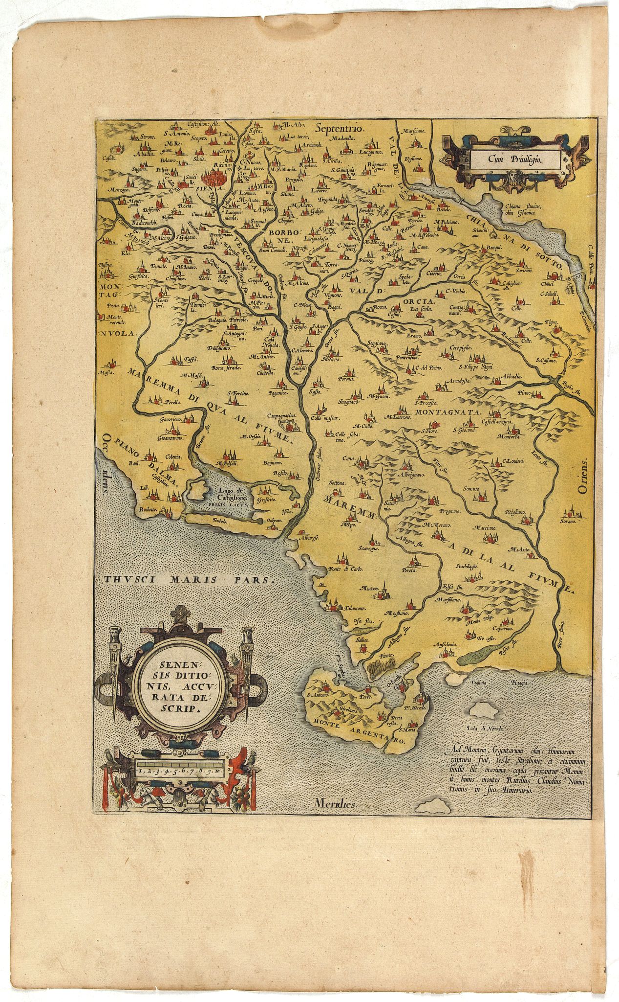 ORTELIUS, A., Senensis ditionis, Accurata descript., antique map, old maps