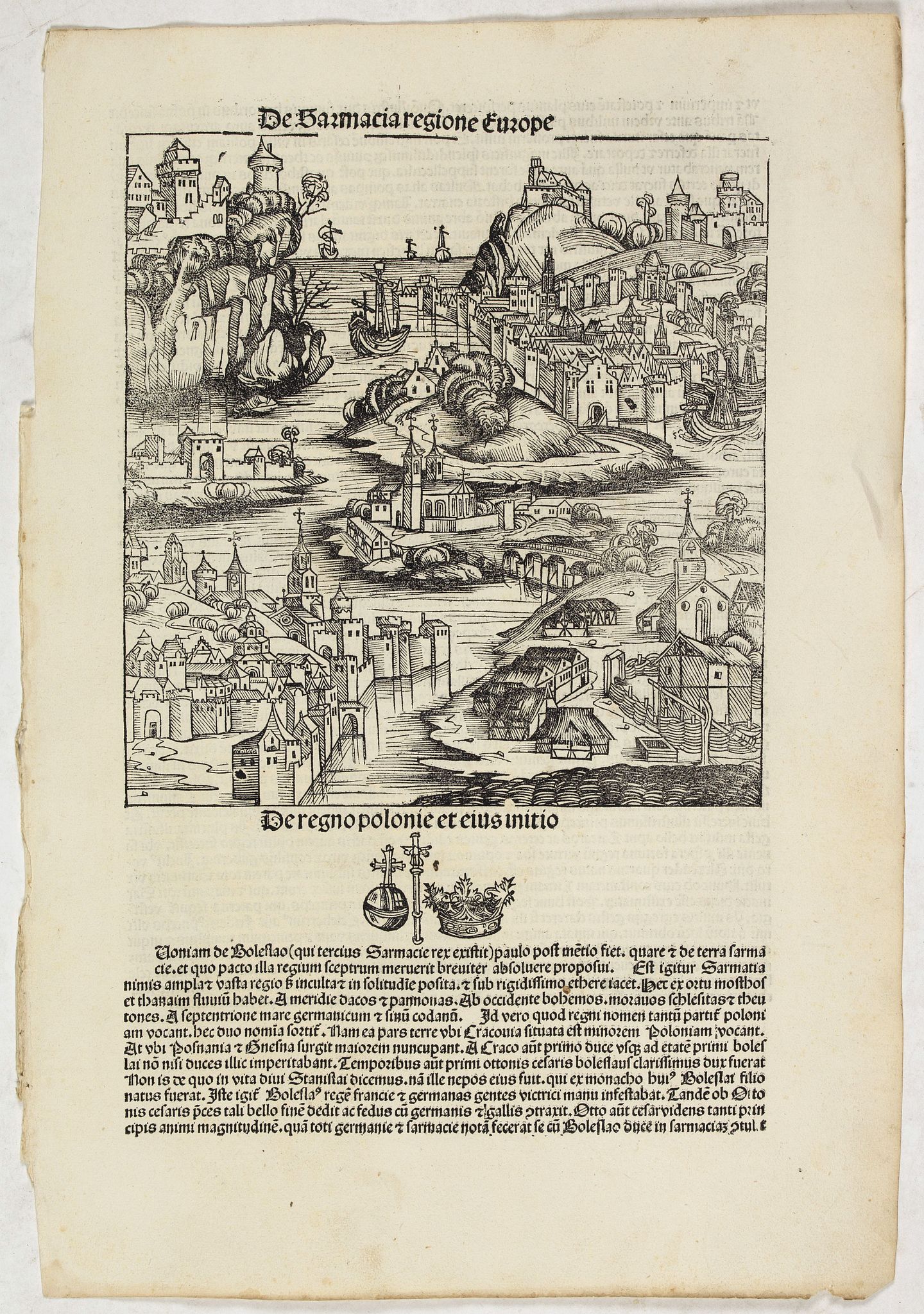 SCHEDEL, H., De regno Polonie et eius initio.., antique map, old maps