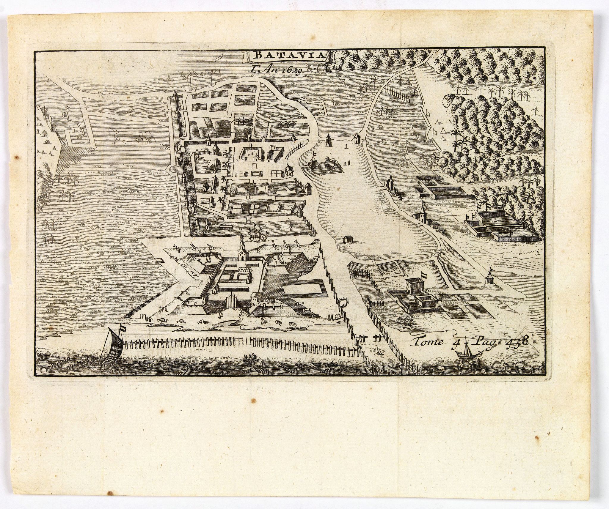 DE RENNEVILLE, R.A.C., Batavia, L'an 1629., antique map, old maps