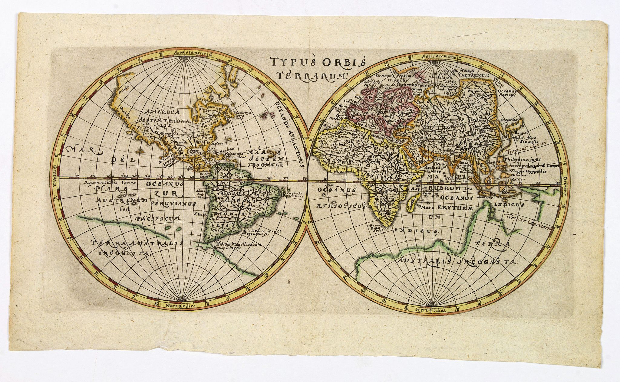CLUVER, P., Typus Orbis Terrarum., antique map, old maps