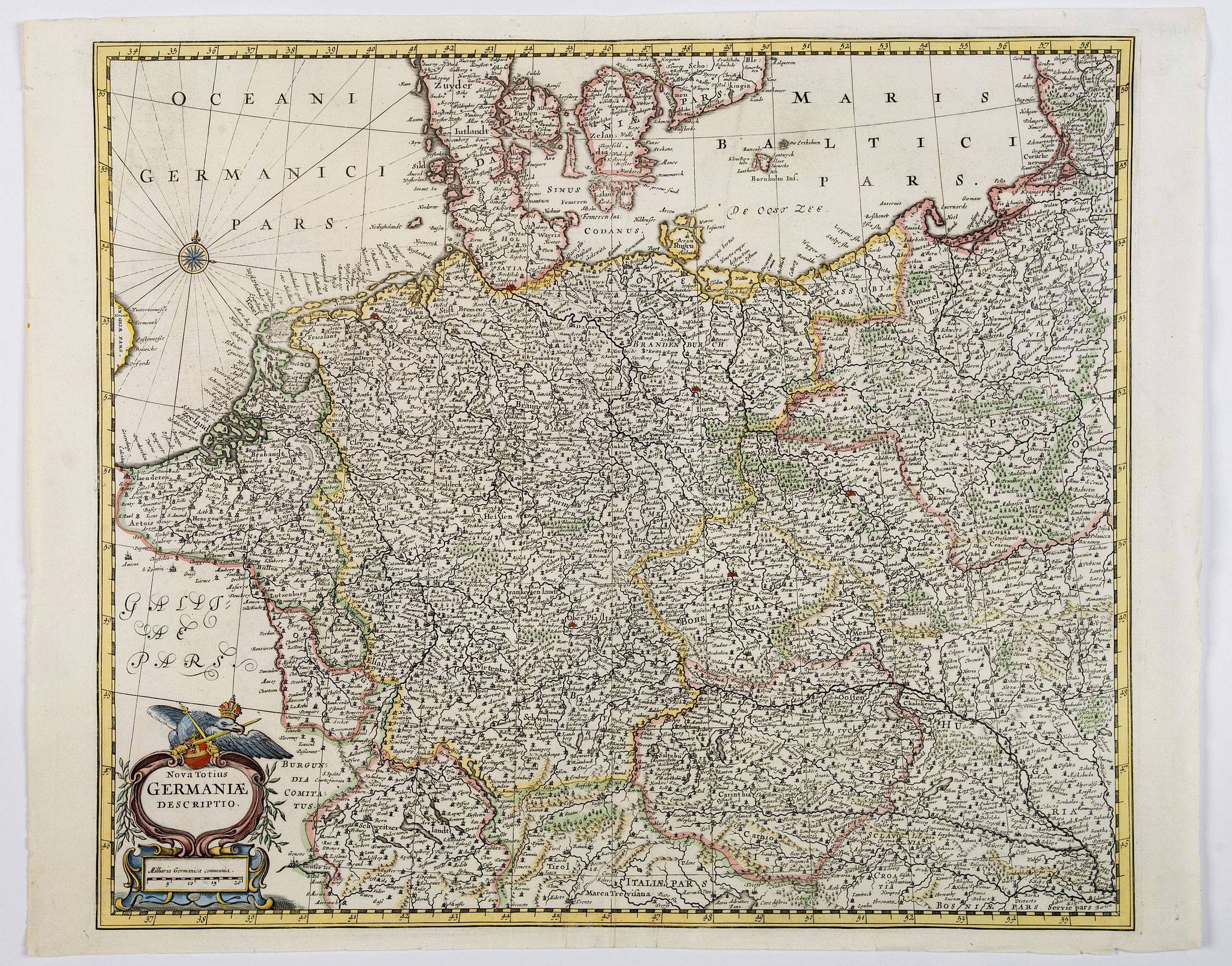 ANONYMOUS., Nova Totius Germaniae Descriptio., antique map, old maps