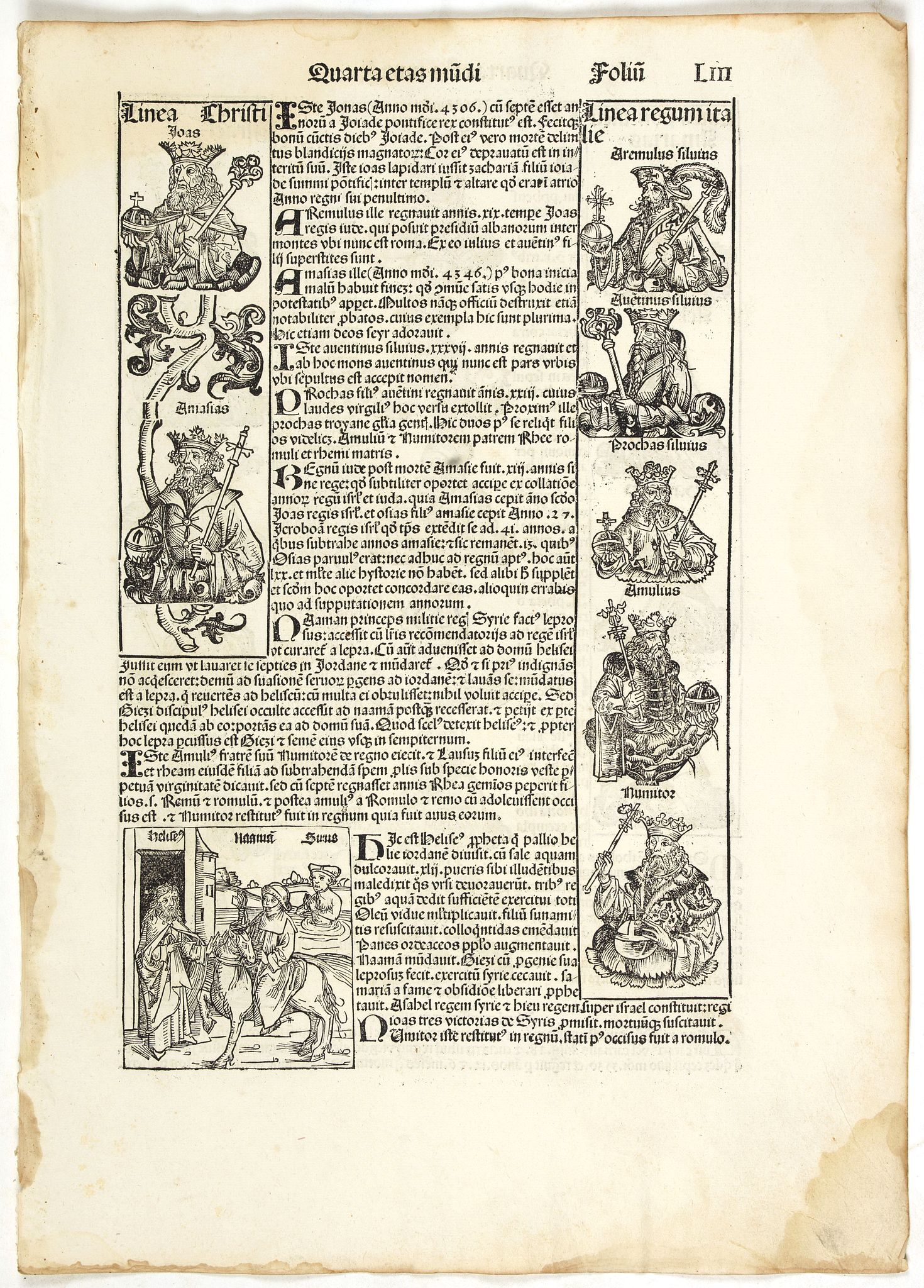 SCHEDEL, H., Quarta Etas Mundi. Folium. LIII, antique map, old maps