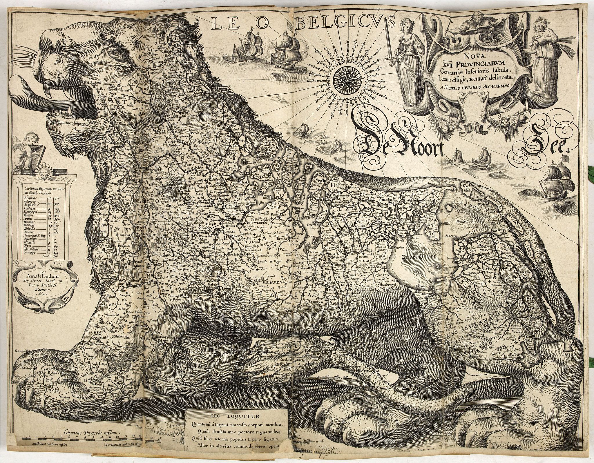 GALLE, Theodoor., Composite atlas of the Low Countries., antique map, old maps