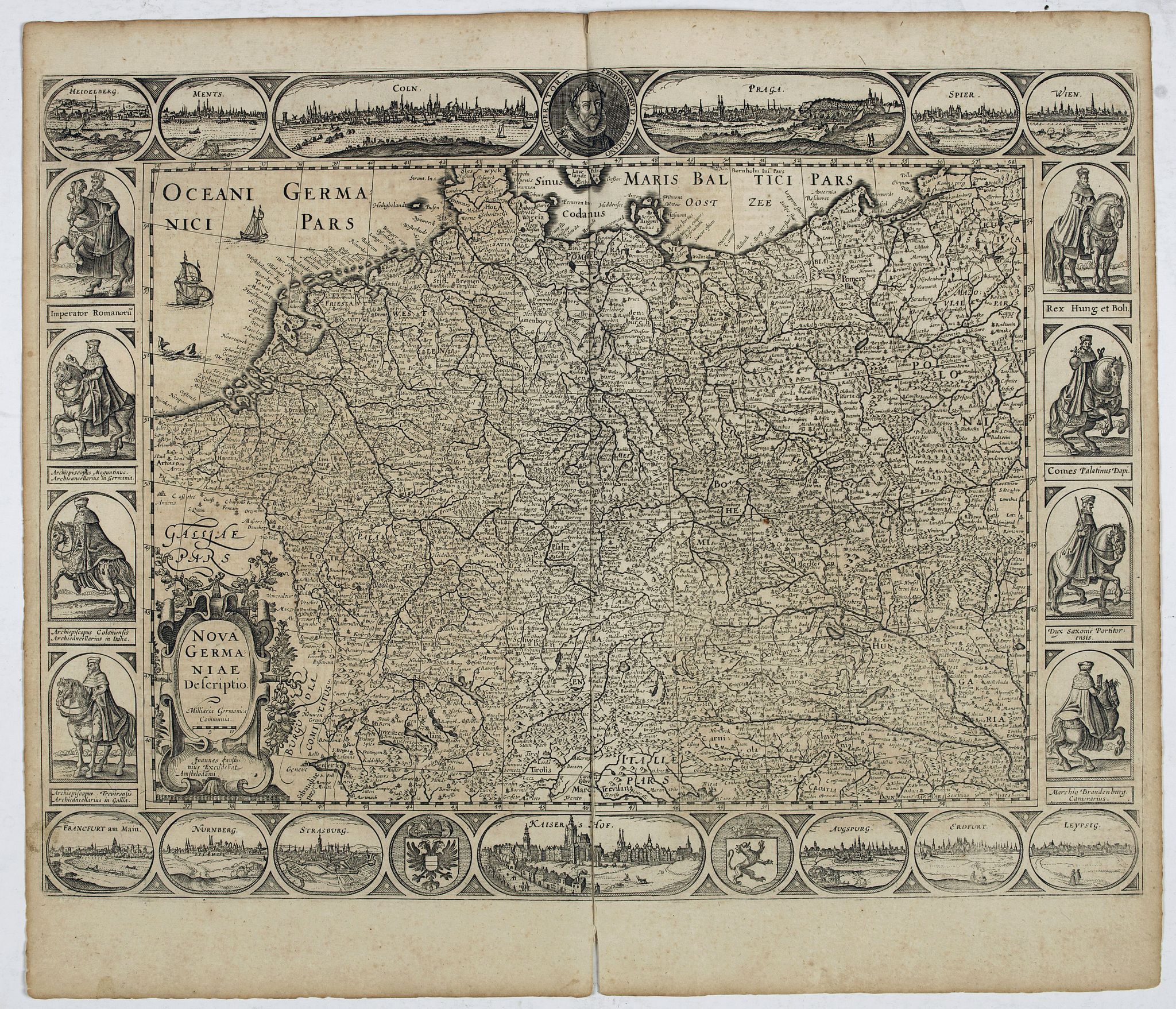 JANSSONIUS, J., Nova Germaniae Descriptio.., antique map, old maps