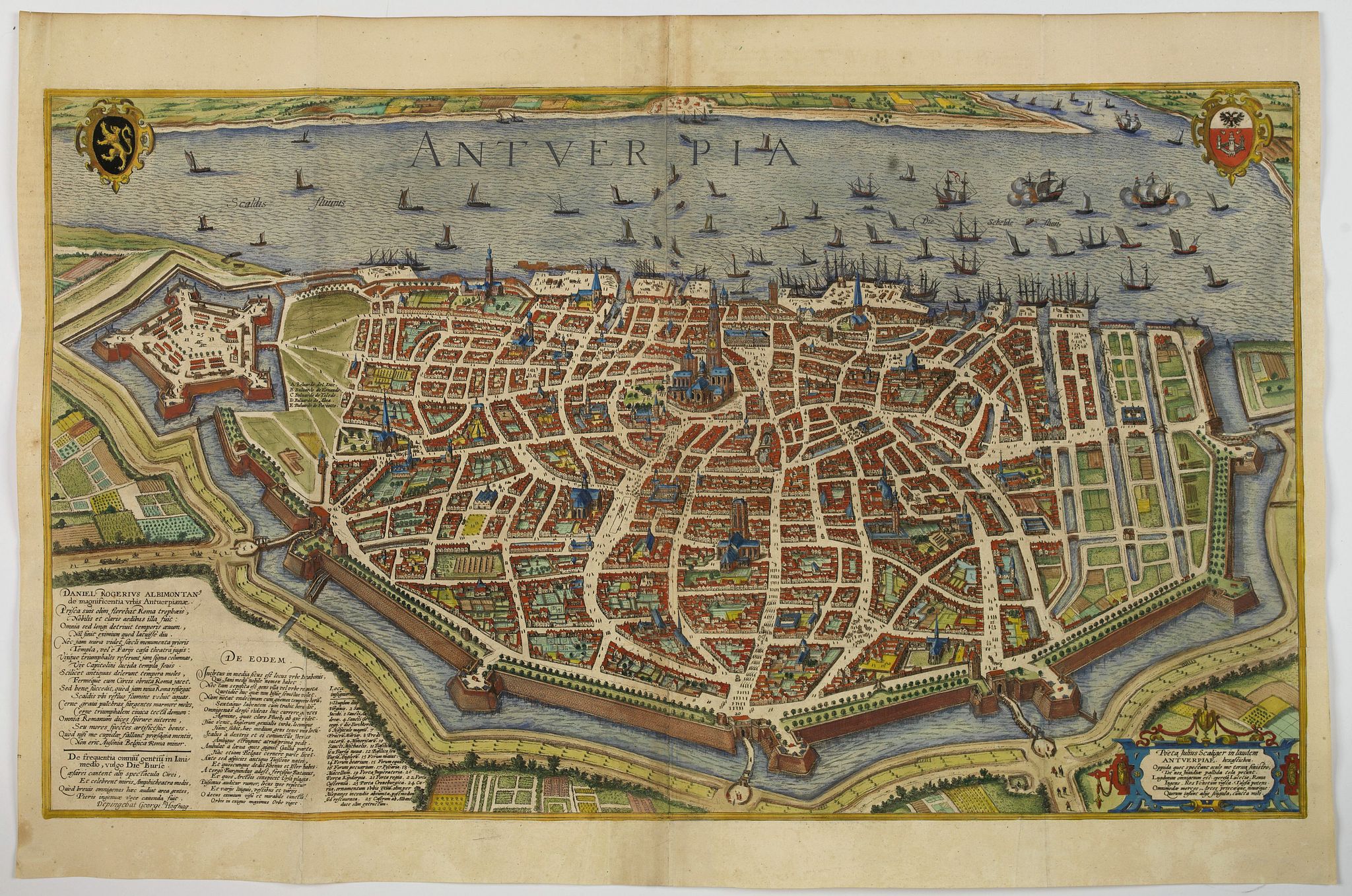 BRAUN,G. / HOGENBERG, F., Antverpia., antique map, old maps
