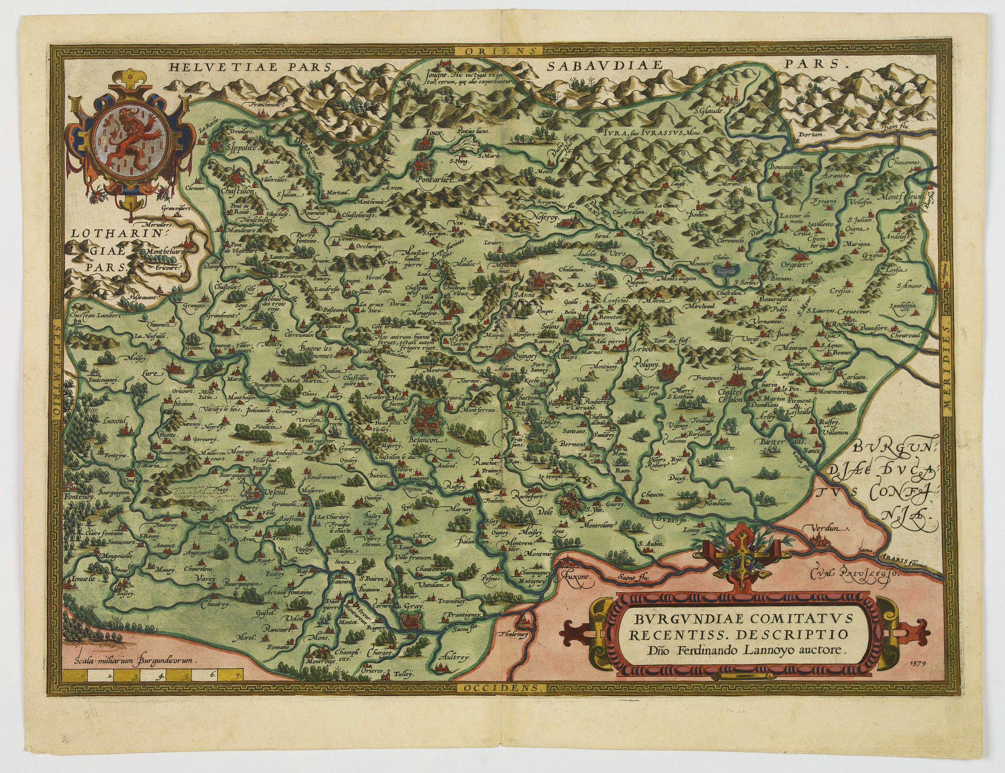 ORTELIUS, A., Burgundiae Comitatus Recentiss. Descriptio., antique map, old maps