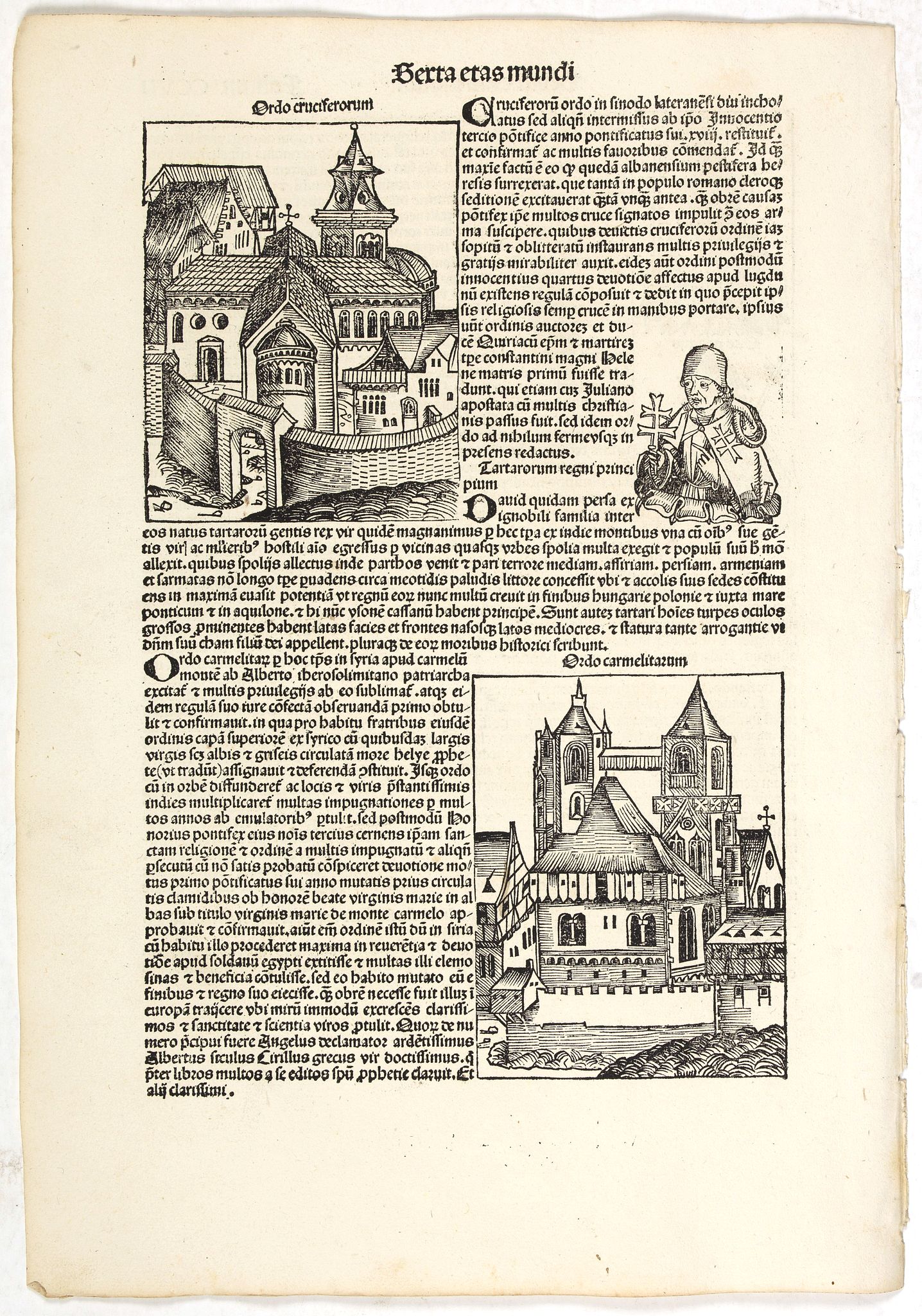 SCHEDEL, H., Sexta Etas Mundi. Folium. CCVIII, antique map, old maps