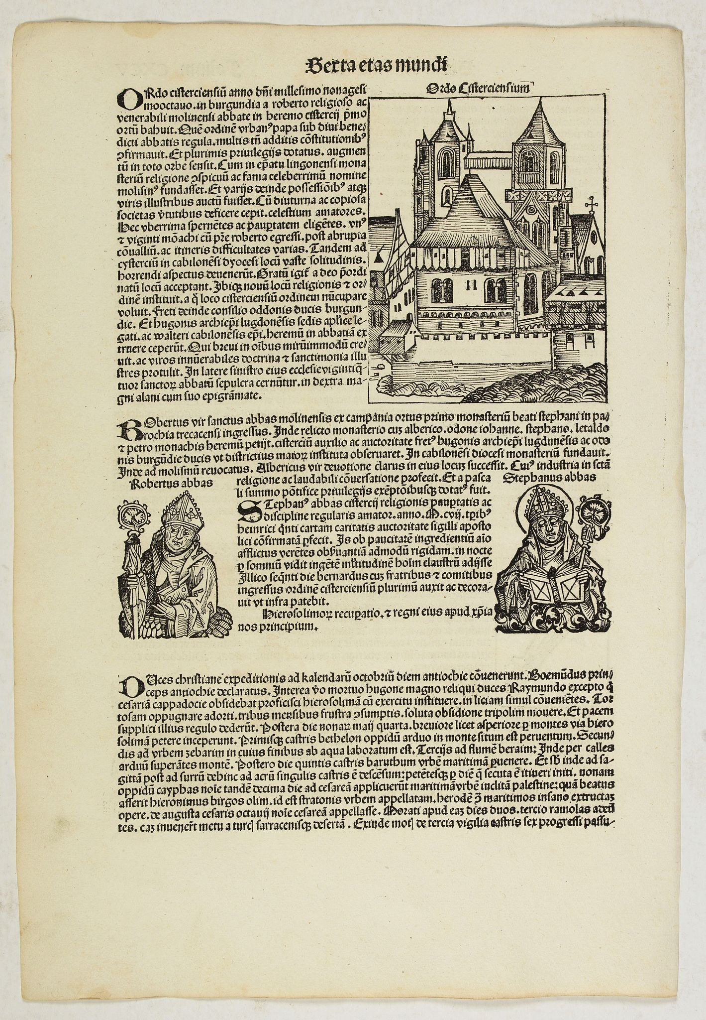 SCHEDEL, H., Sexta Etas Mundi. Folium. CXCV., antique map, old maps