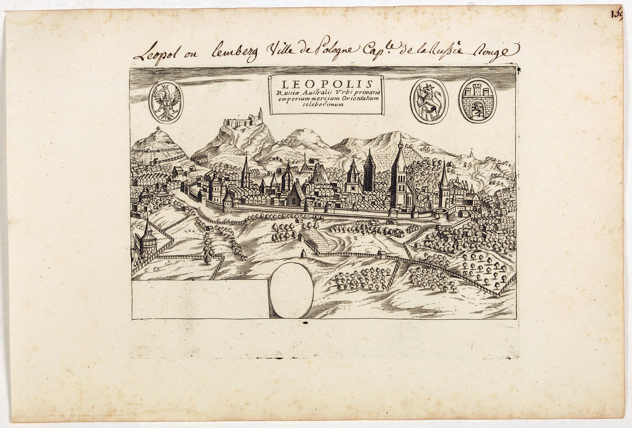 LAURO, G., Leopolis Russiae Australis . . ., antique map, old maps