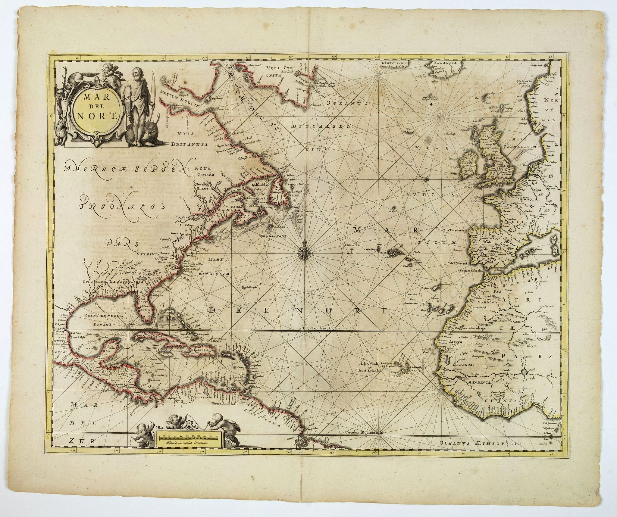 JANSSONIUS, J., Mar del Nort., antique map, old maps