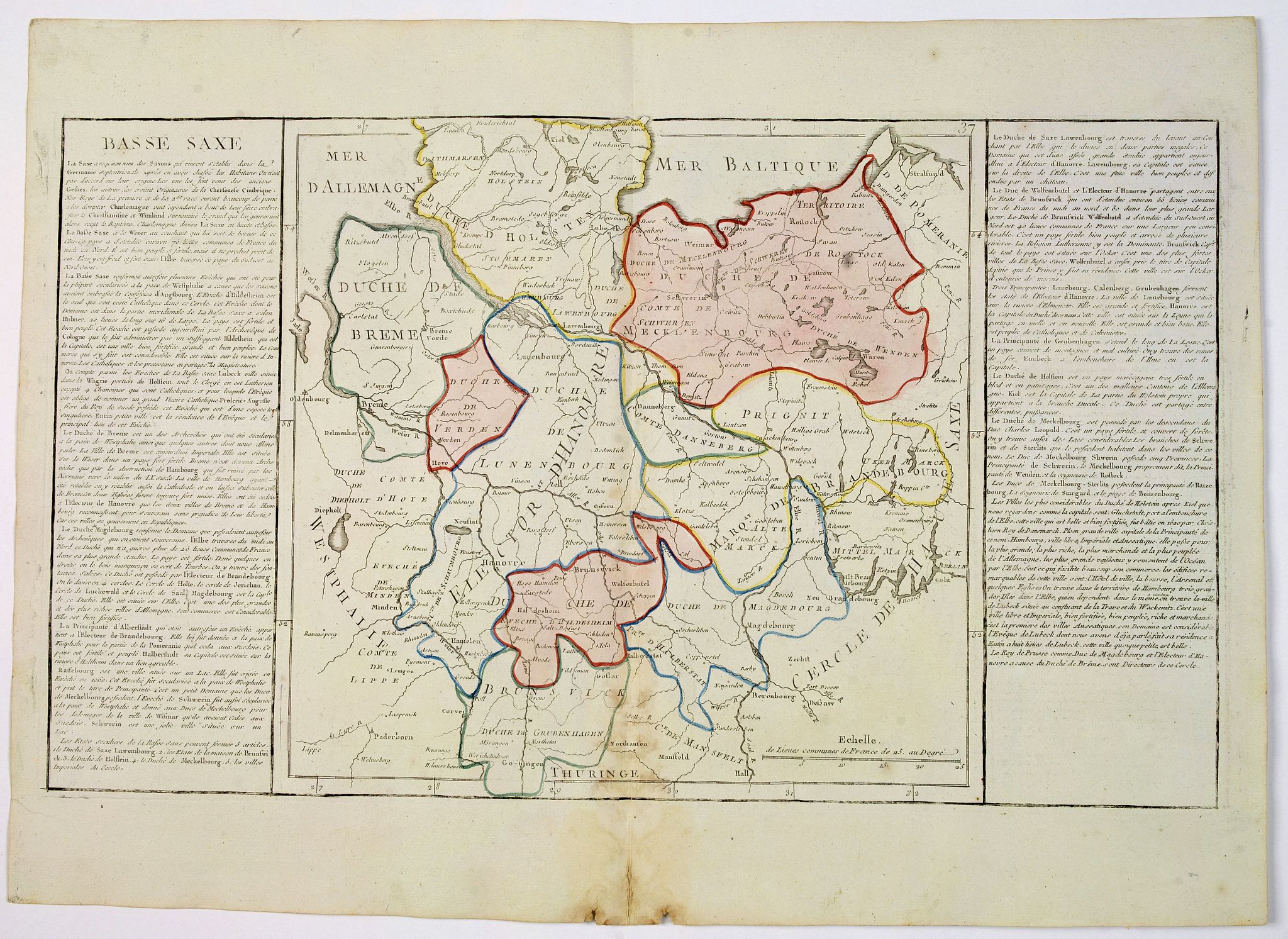 ANONYMOUS., Basse Saxe., antique map, old maps