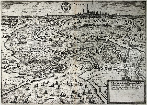 AITSINGER, M., Antwerpia, antique map, old maps