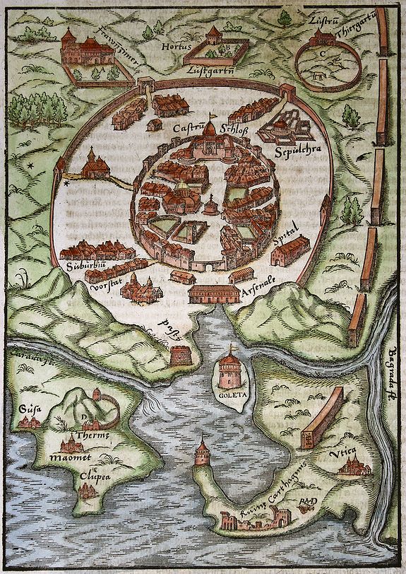 MÜNSTER, S., Tunis, antique map, old maps