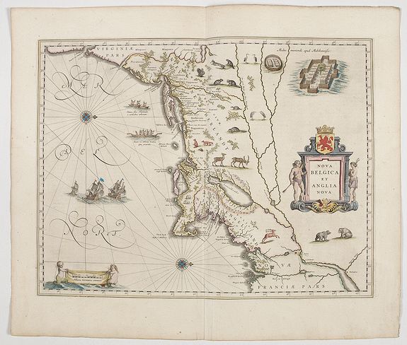 BLAEU, W., Nova Belgica et Anglia Nova., antique map, old maps