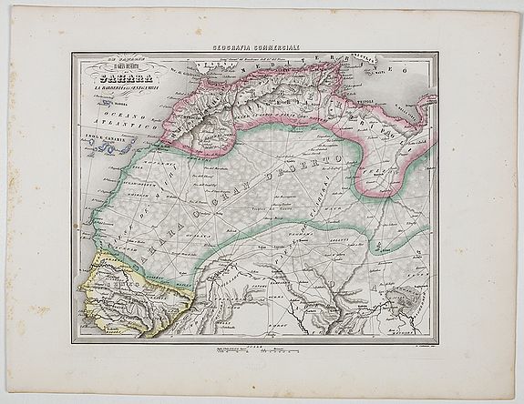 MARMOCCHI, F.C., Il Gran Deserto di Sahara . . ., antique map, old maps