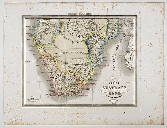 MARMOCCHI, F.C., Africa Australe E Capo di buona Speranza., antique map, old maps
